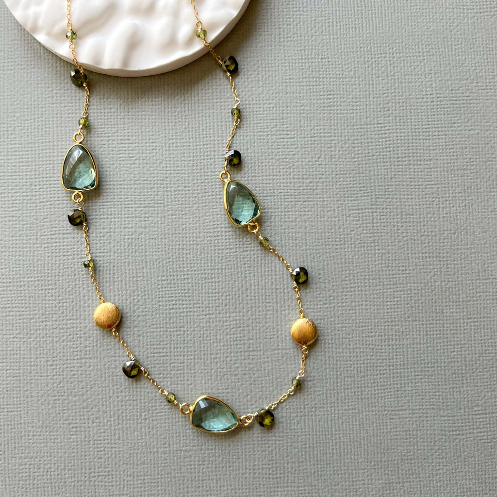 Product view 6 - PARKEN JEWELRY Green Amethyst Gold Bezel Chain - PARKEN JEWELRY