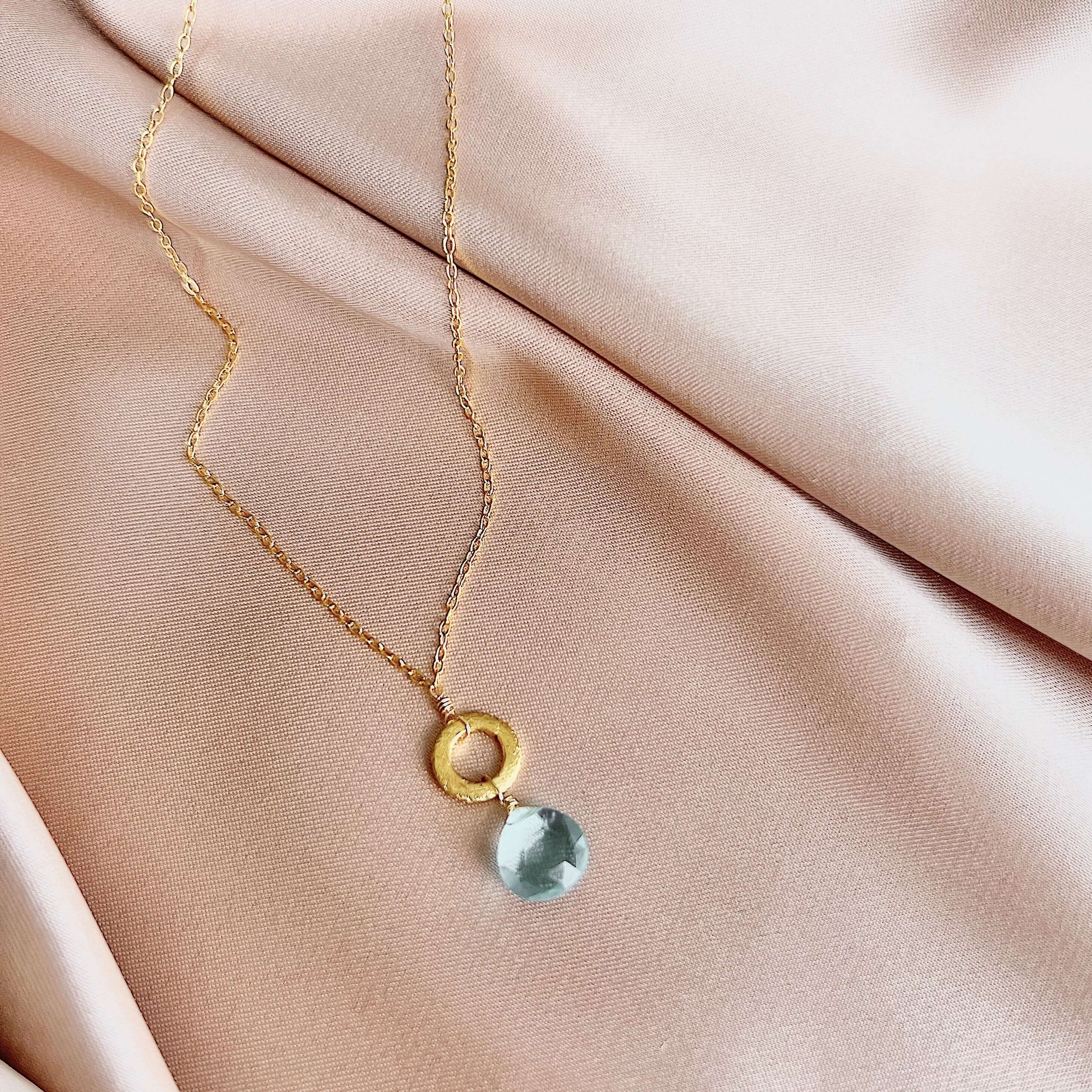 Lifestyle photo showing PARKEN JEWELRY Amethyst Mini Layering Necklace in use - PARKEN JEWELRY