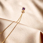Close-up detail showing quality craftsmanship and materials - PARKEN JEWELRY Amethyst Mini Layering Necklace