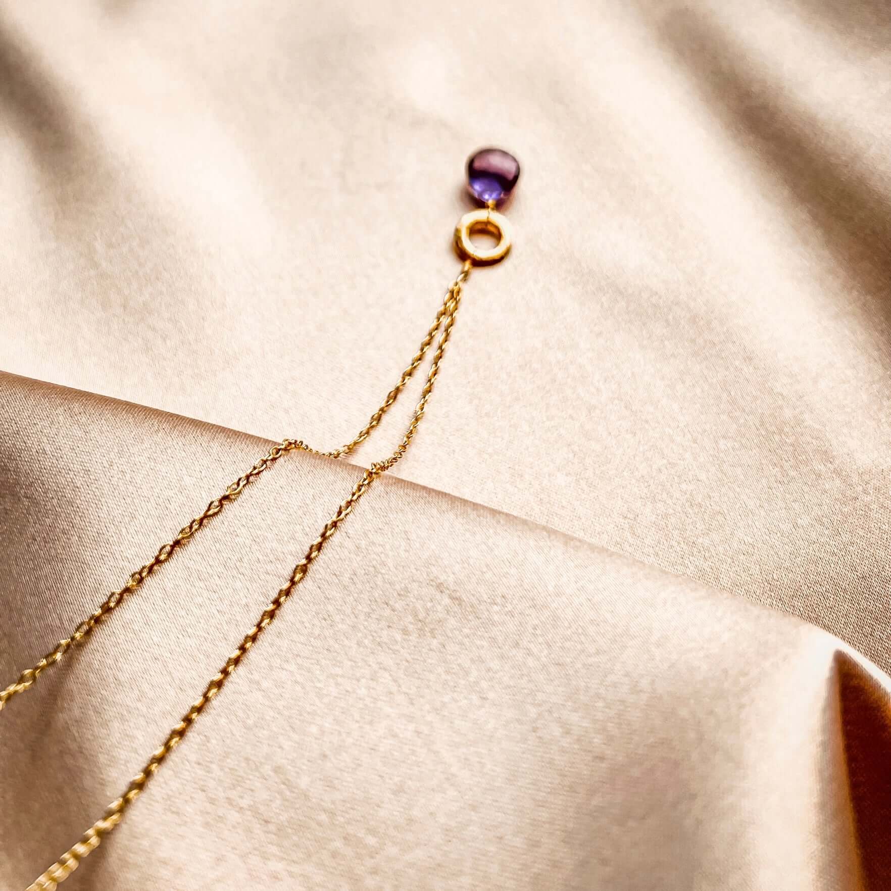 Product view 6 - PARKEN JEWELRY Iolite Mini Drop Layering Necklace - PARKEN JEWELRY