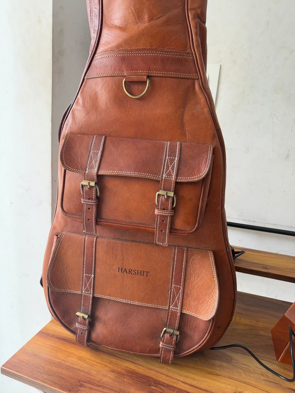Product view 16 - Personalized Leather Guitar Case - Classy Leather Bags