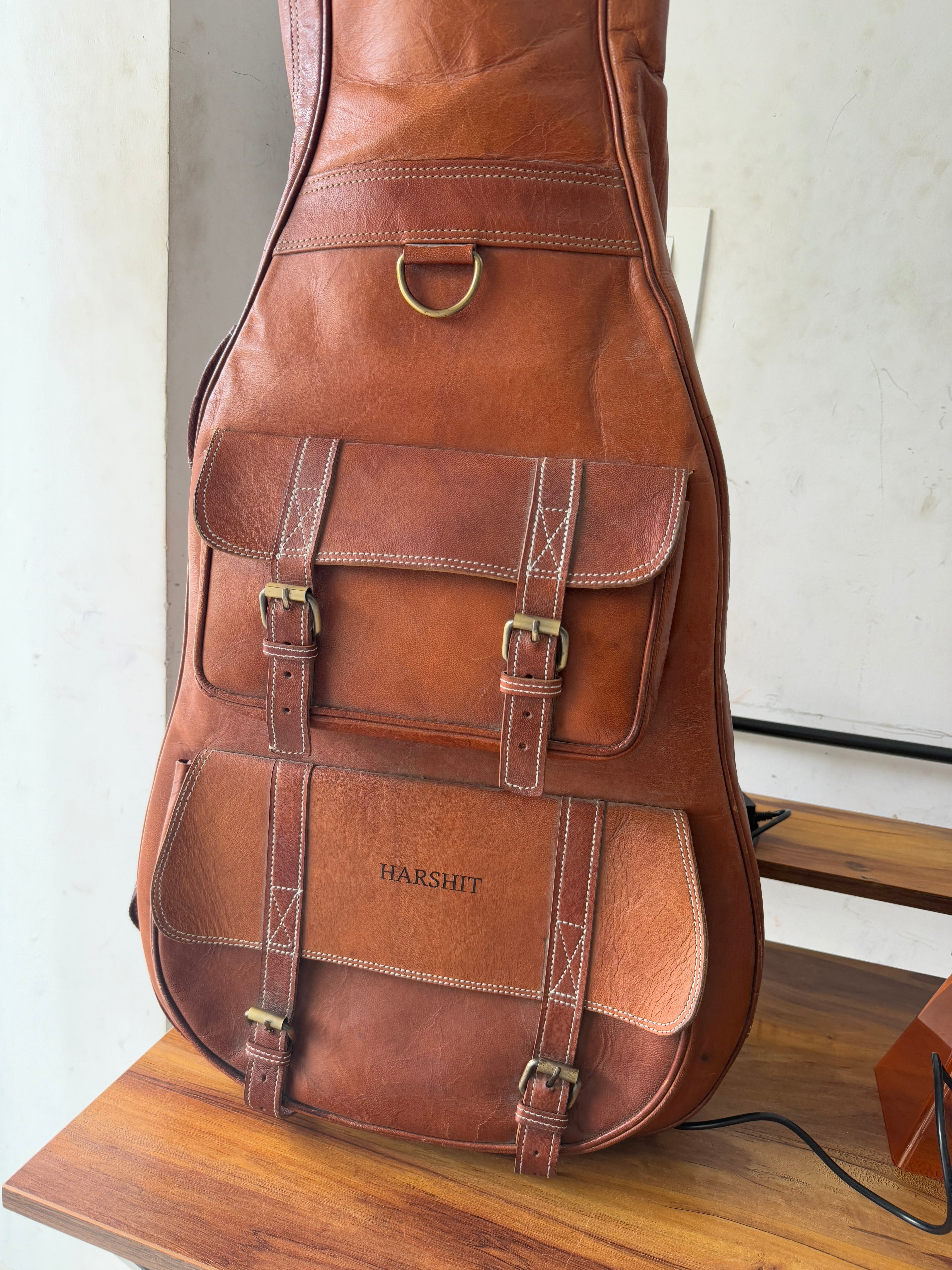 Product view 16 - Personalized Leather Guitar Case - Classy Leather Bags