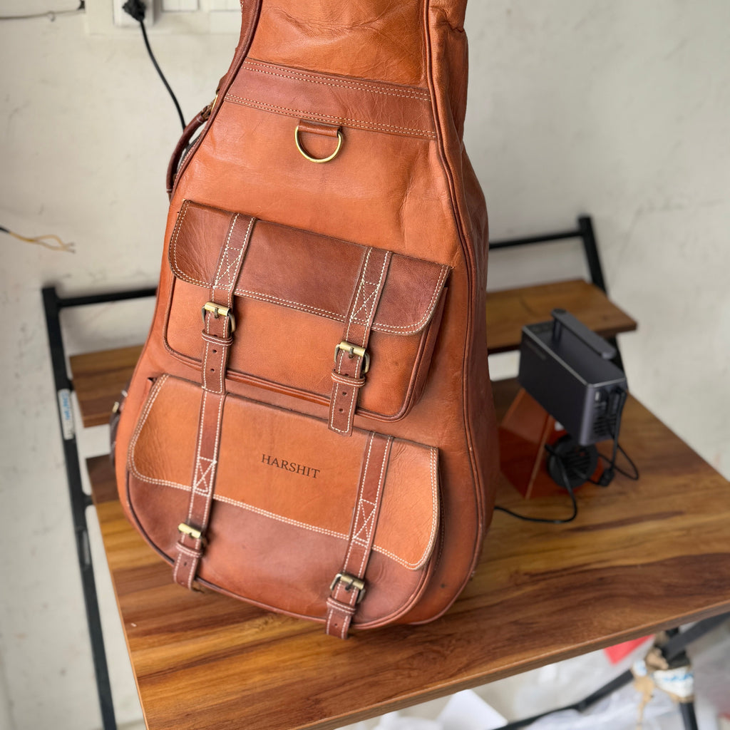 Product view 10 - Personalized Leather Guitar Case - Classy Leather Bags