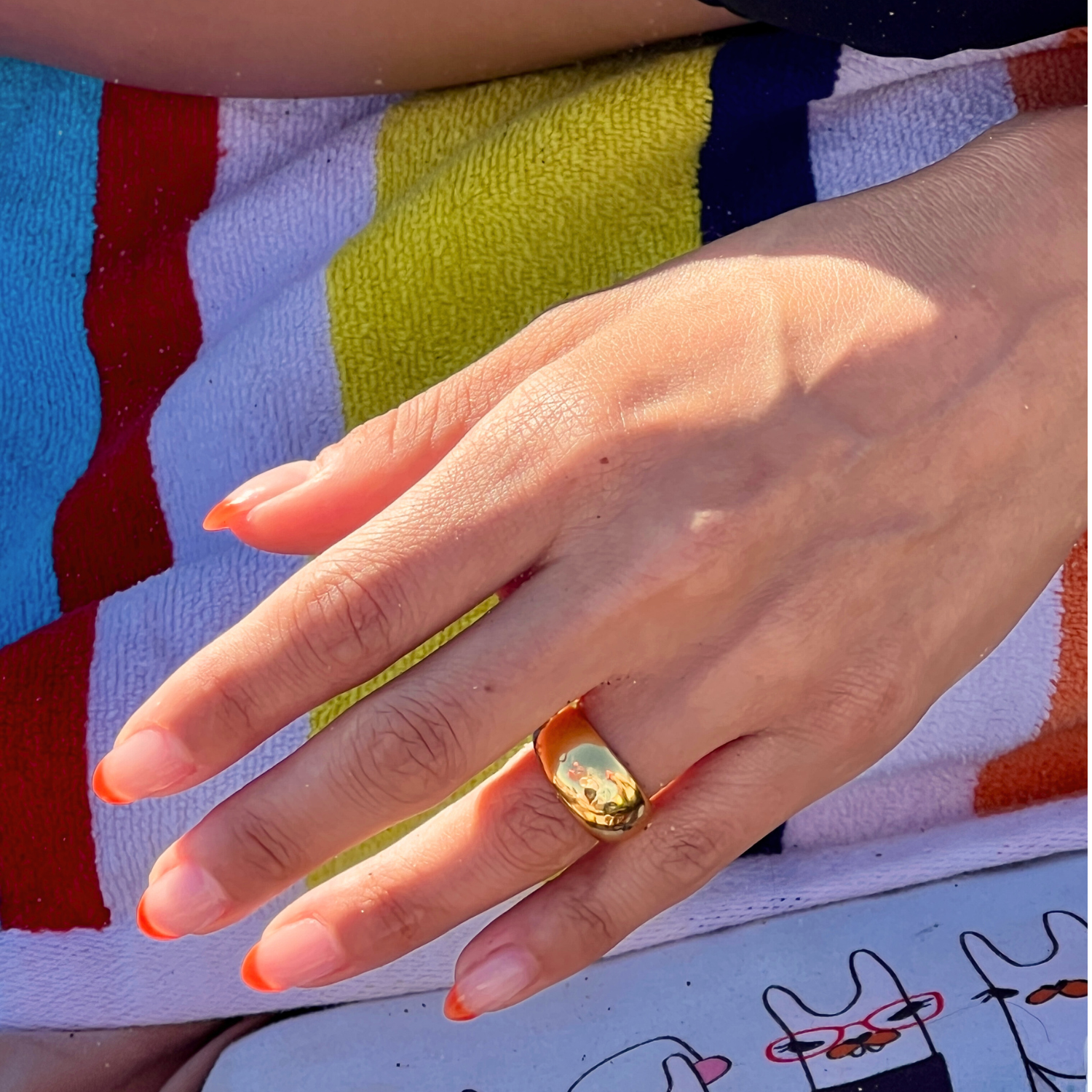 Close-up detail showing quality craftsmanship and materials - Smooth Dome Ring
