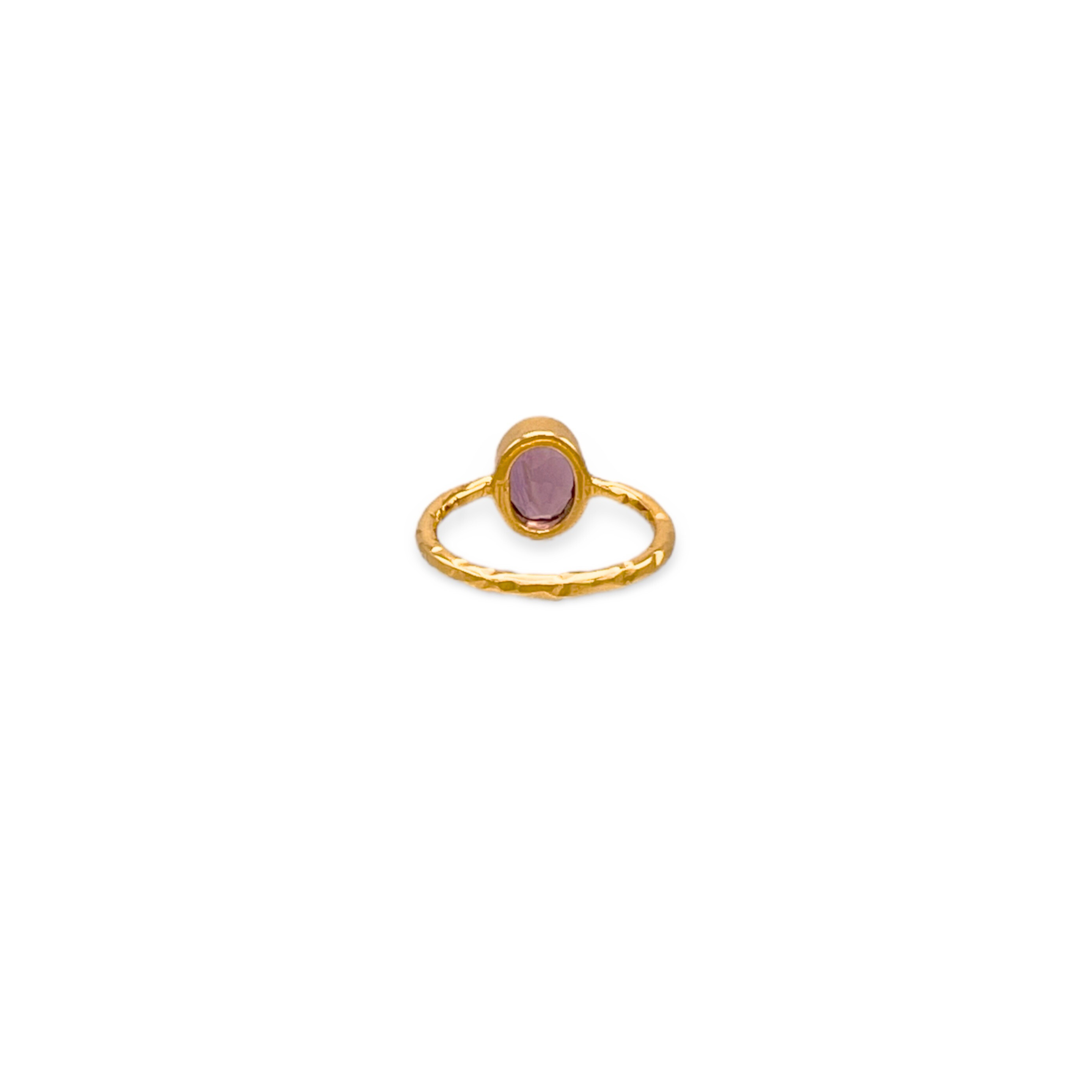 Lifestyle photo showing Oval Amethyst Gemstone Ring in use - JAREDJAMIN