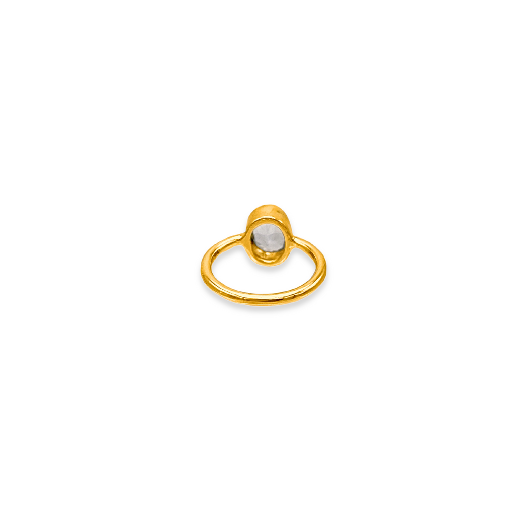 Close-up detail showing quality craftsmanship and materials - Oval Aquamarine Gemstone Ring