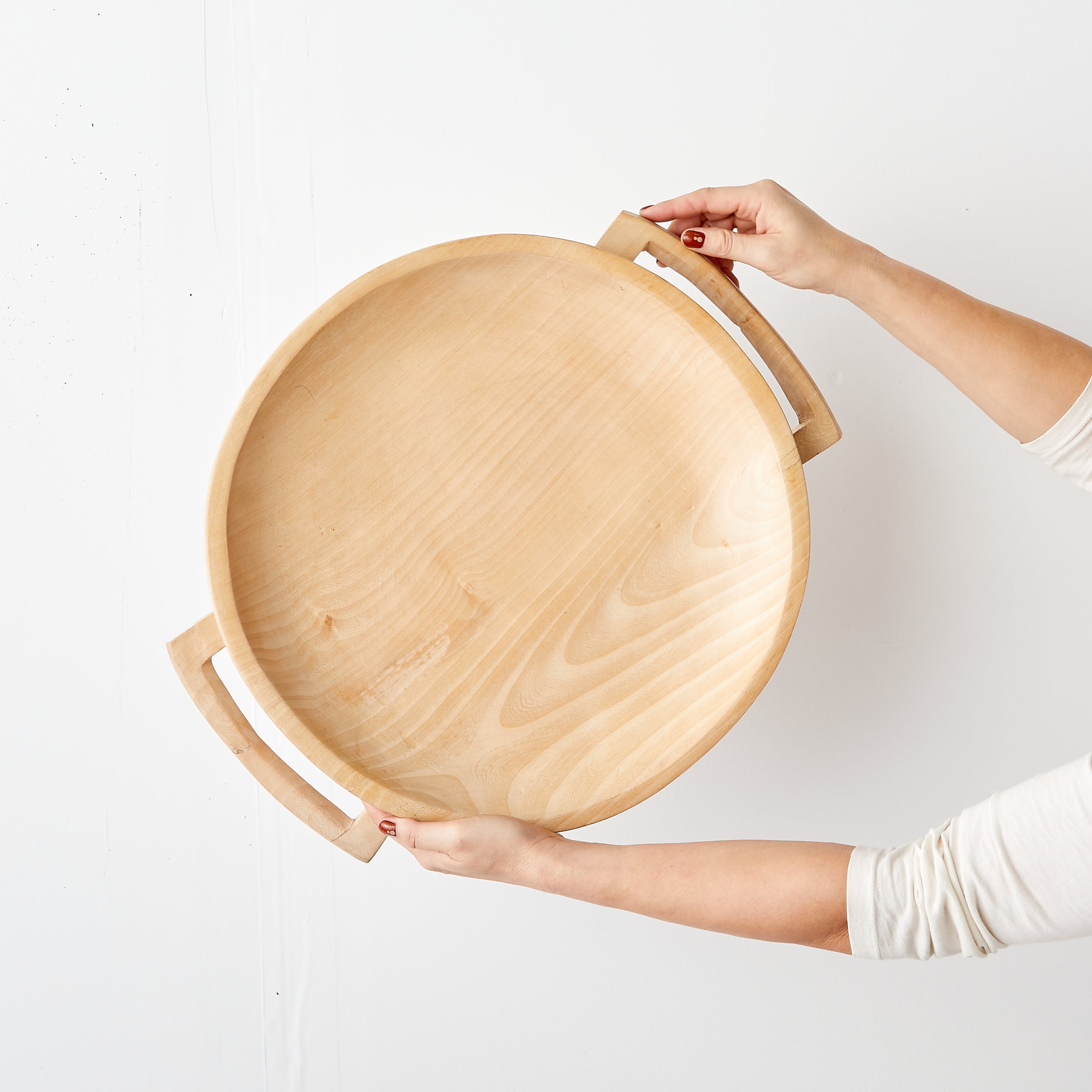 Product view 5 - Swazi Round Wood Serving Platter - Kanju Interiors