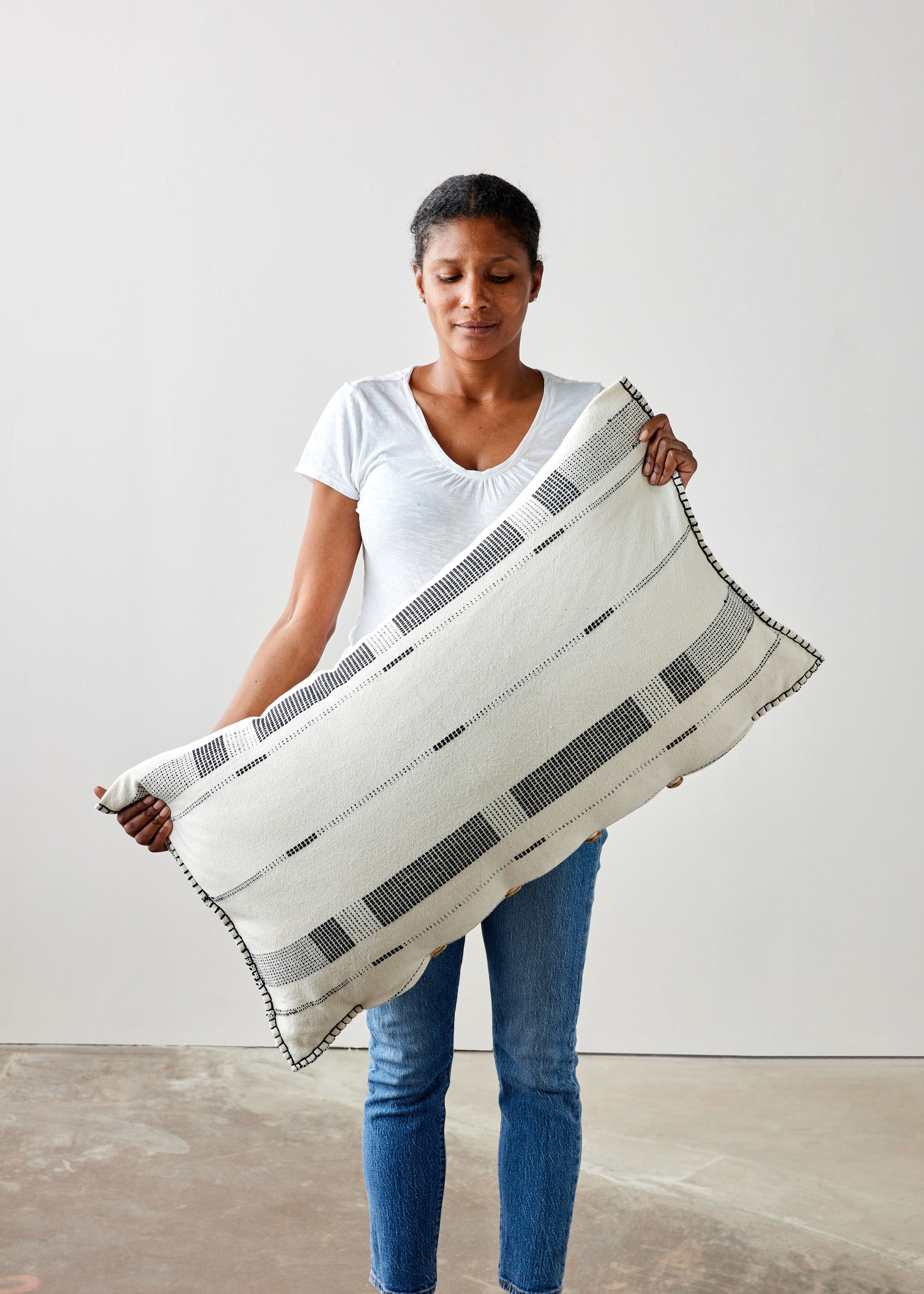 Handwoven fair trade throw pillow - sustainable home decor - Kanju Interiors