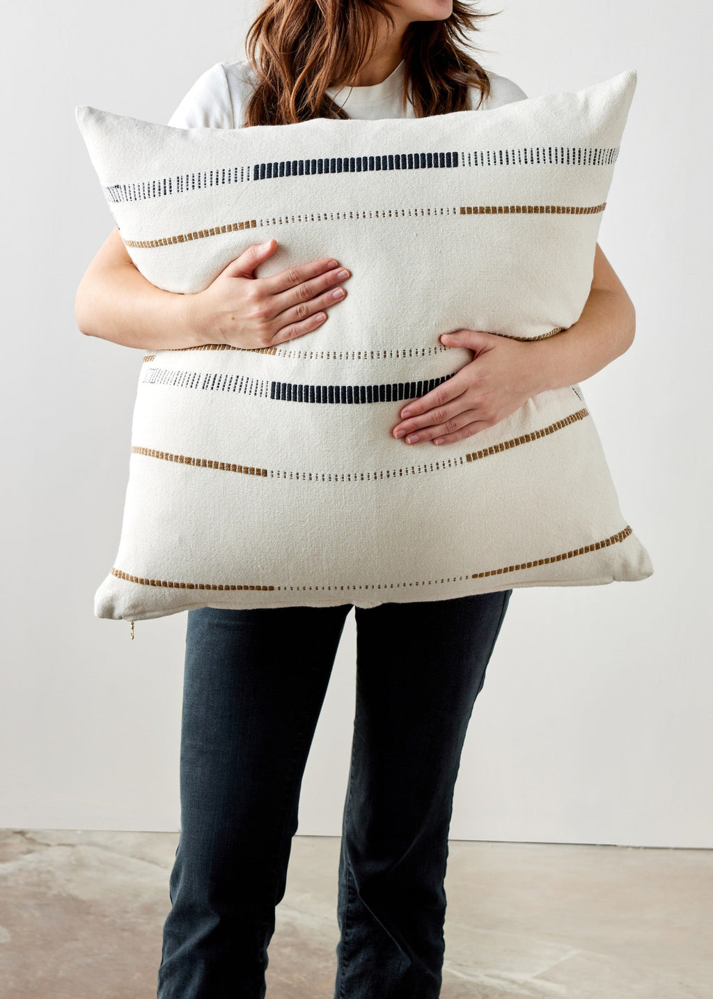 Close-up detail showing quality craftsmanship and materials - Mason Hand-Loomed Cotton Pillow