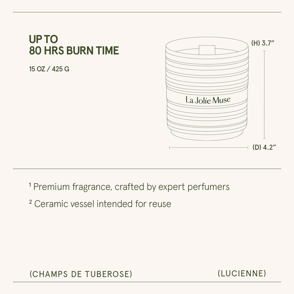 Product view 16 - Lucienne - Champs de Tuberose Candle - LA JOLIE MUSE