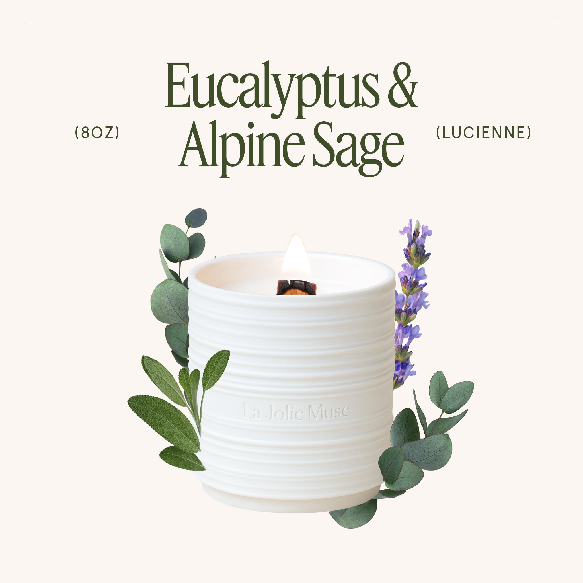 Product view 9 - Lucienne - Eucalyptus & Alpine Sage Candle - LA JOLIE MUSE