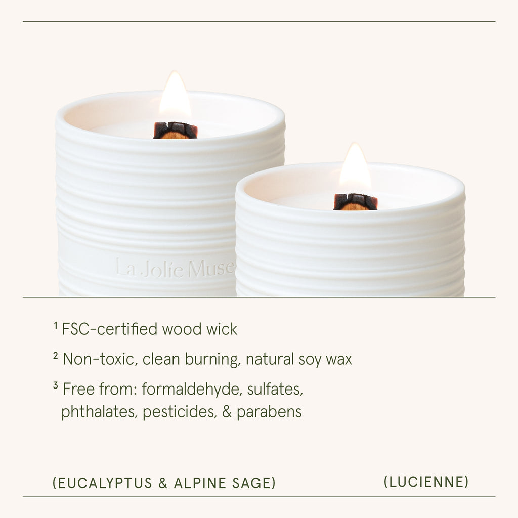 Product view 5 - Lucienne - Eucalyptus & Alpine Sage Candle - LA JOLIE MUSE