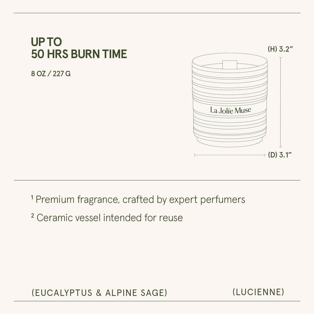 Product view 7 - Lucienne - Eucalyptus & Alpine Sage Candle - LA JOLIE MUSE