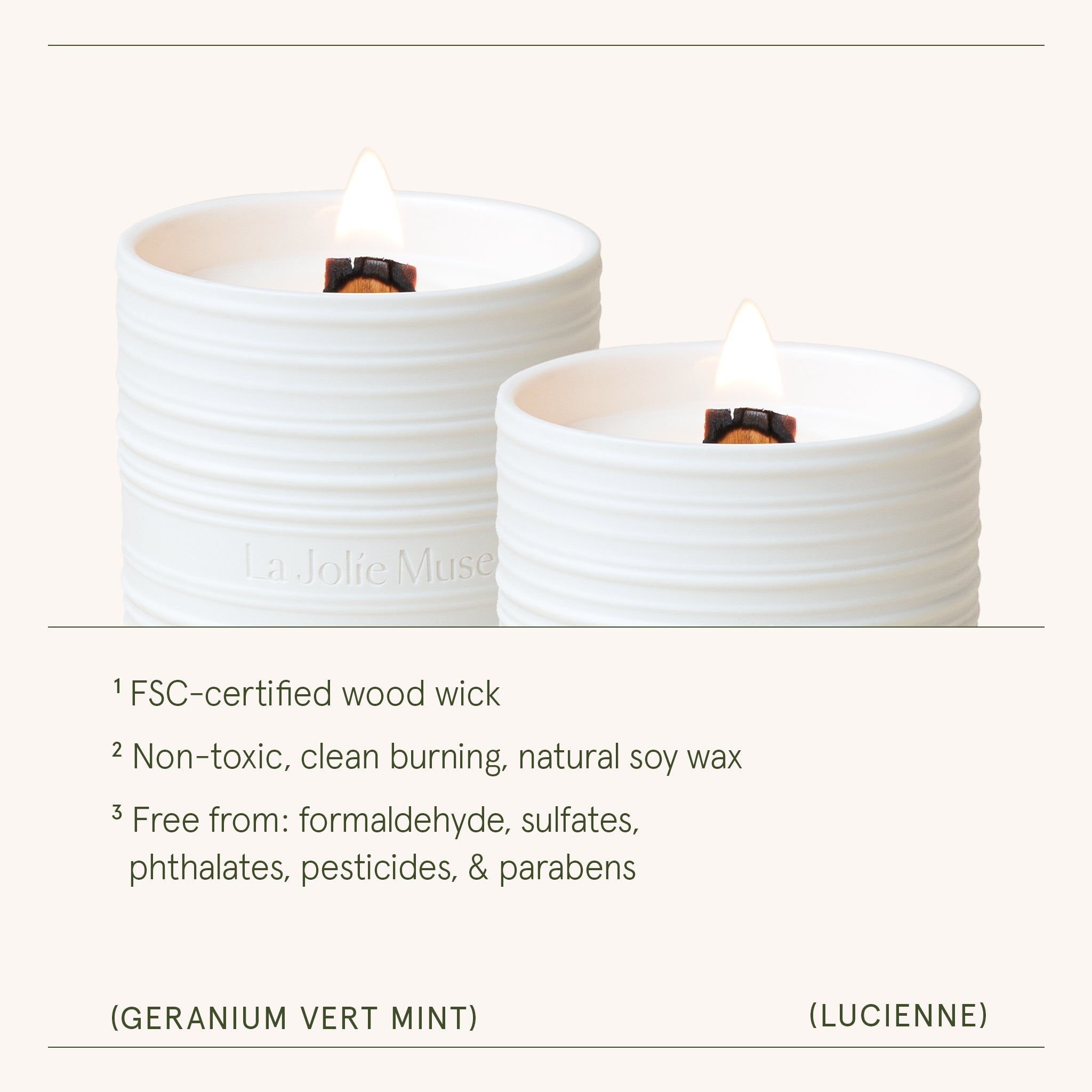 Product view 14 - Lucienne - Geranium Vert Mint Candle - LA JOLIE MUSE