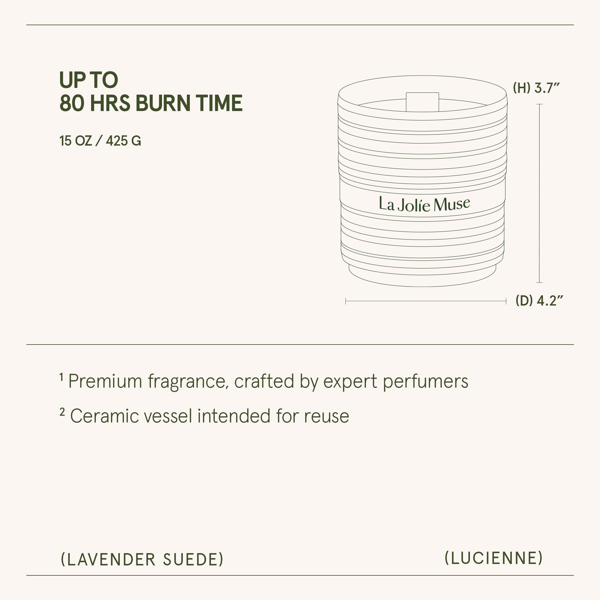 Product view 16 - Lucienne - Lavender Suede Candle - LA JOLIE MUSE