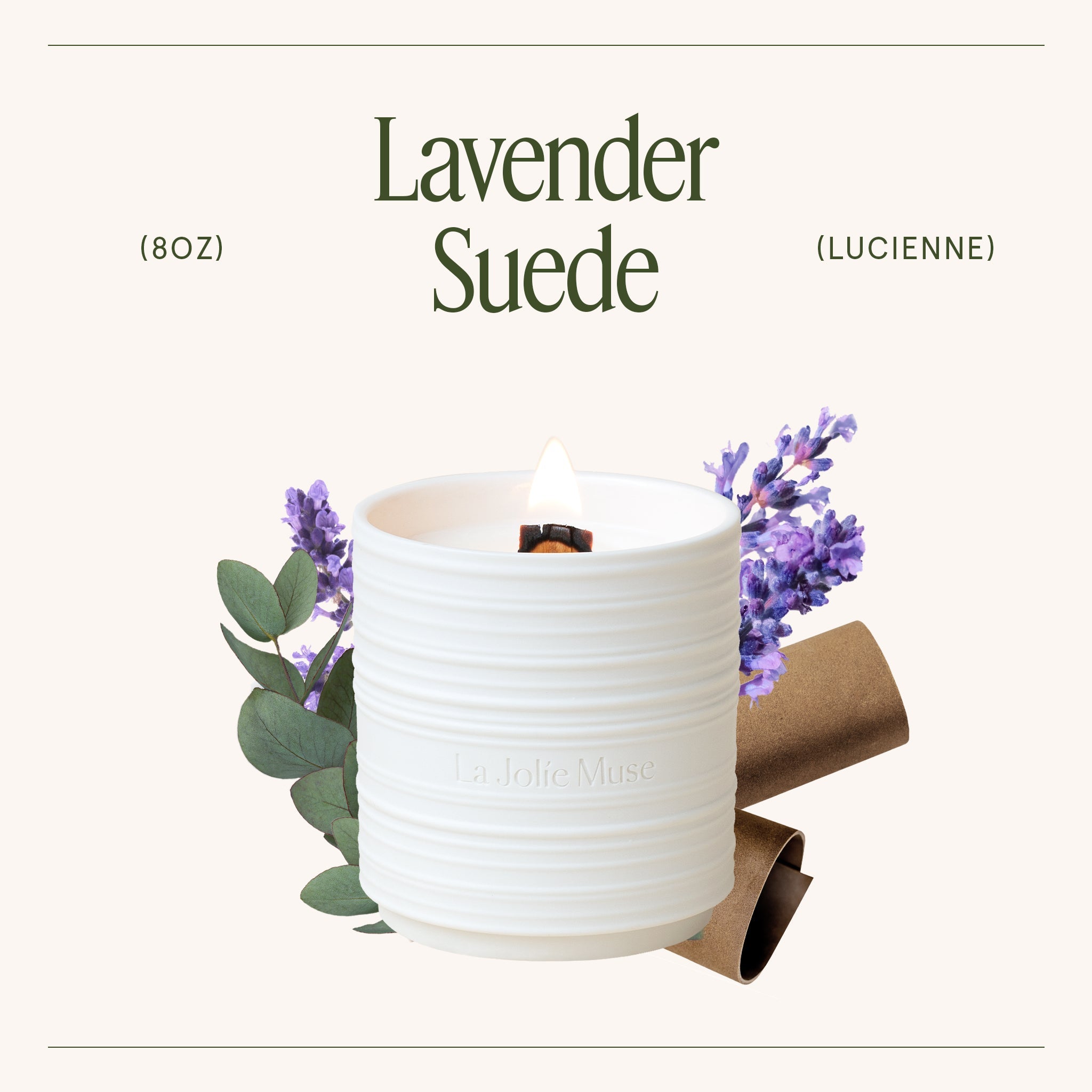 Product view 5 - Lucienne - Lavender Suede Candle - LA JOLIE MUSE