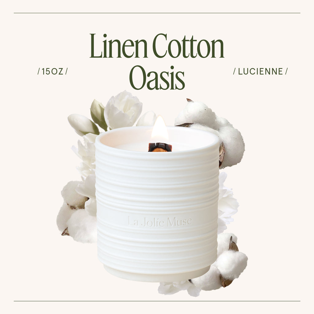 Product view 13 - Lucienne - Linen Cotton Oasis Candle - LA JOLIE MUSE