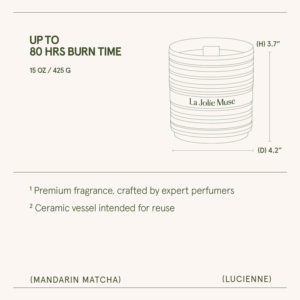 Product view 16 - Lucienne - Mandarin Matcha Candle - LA JOLIE MUSE
