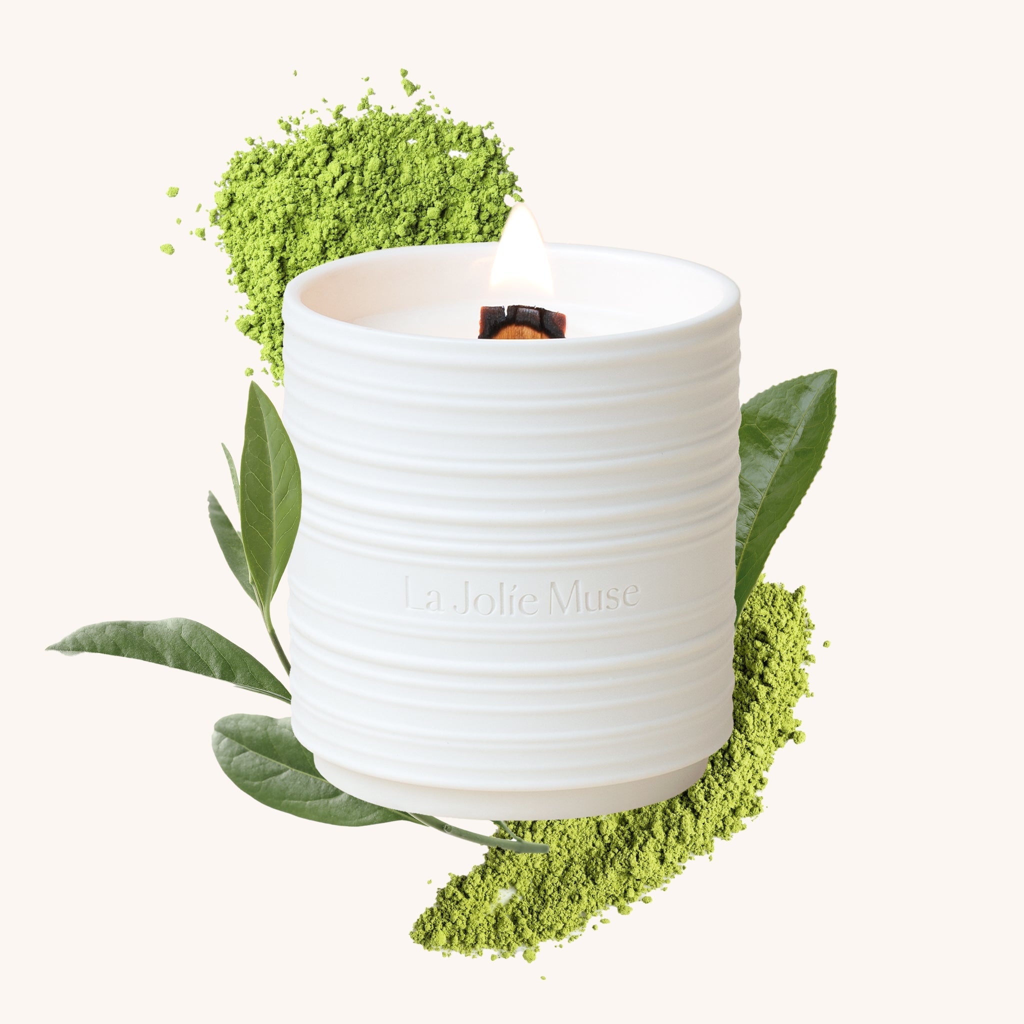 Close-up detail showing quality craftsmanship and materials - Lucienne - Mandarin Matcha Candle