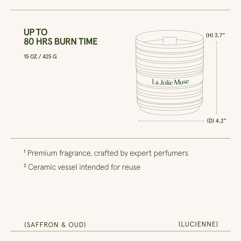 Product view 16 - Lucienne - Saffron & Oud Candle - LA JOLIE MUSE