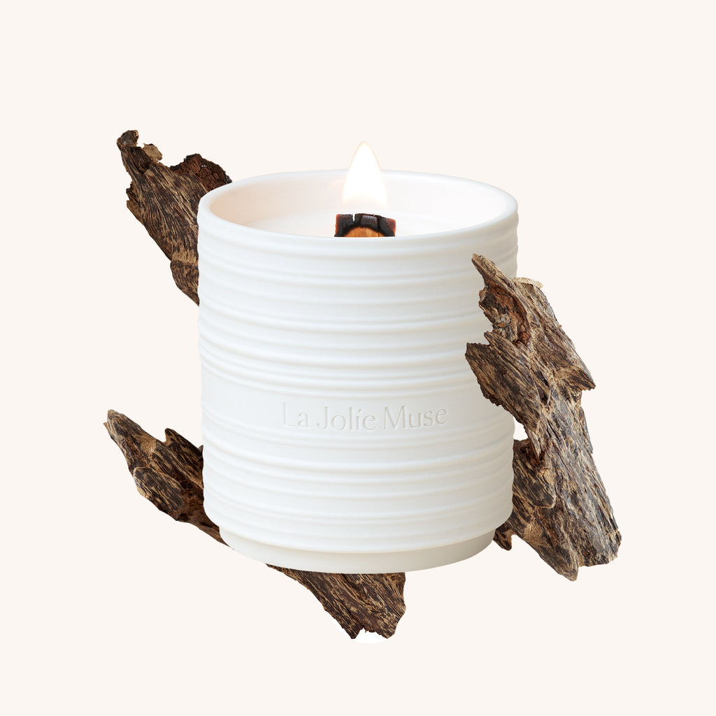 Close-up detail showing quality craftsmanship and materials - Lucienne - Saffron & Oud Candle