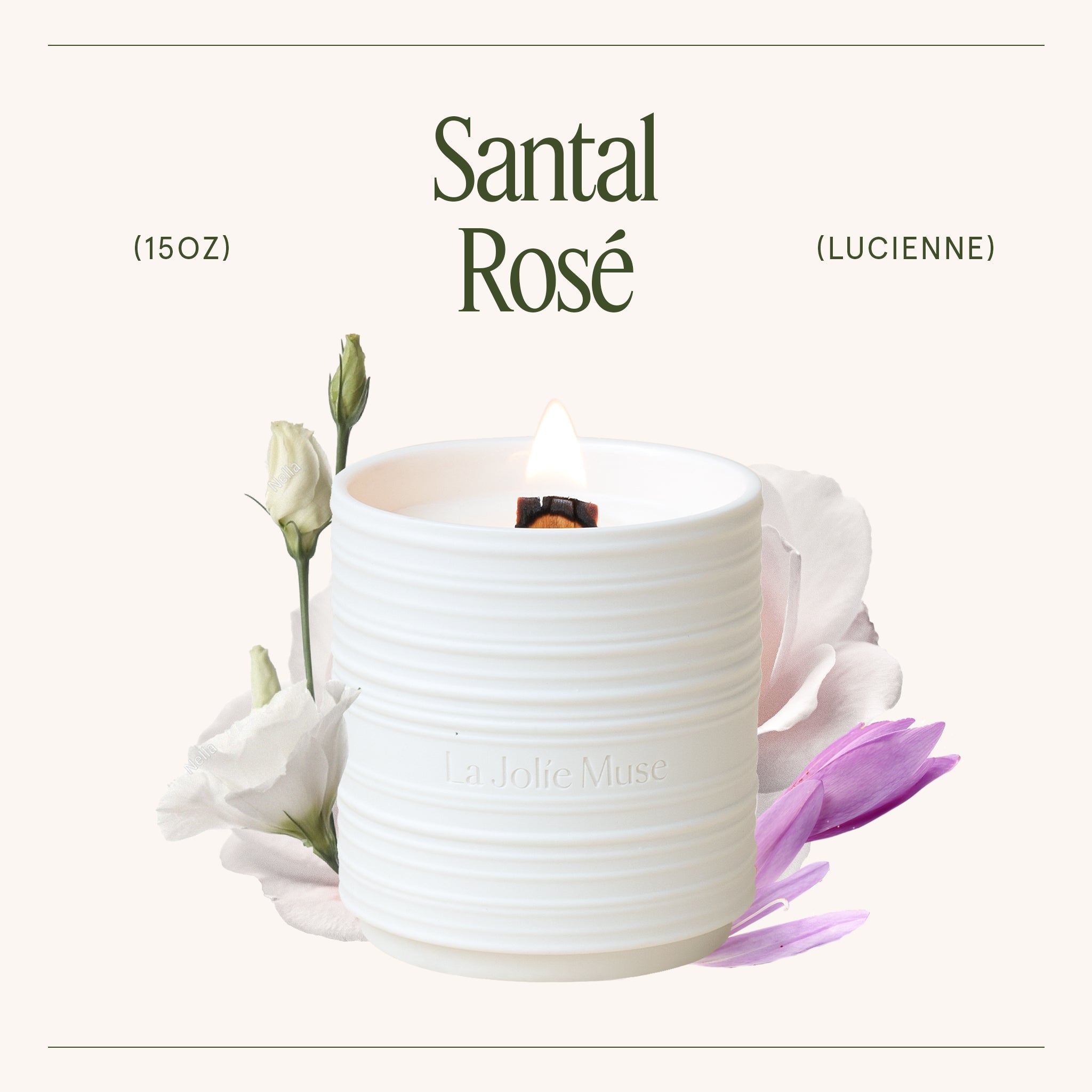 Product view 13 - Lucienne - Santal Rosé Candle - LA JOLIE MUSE