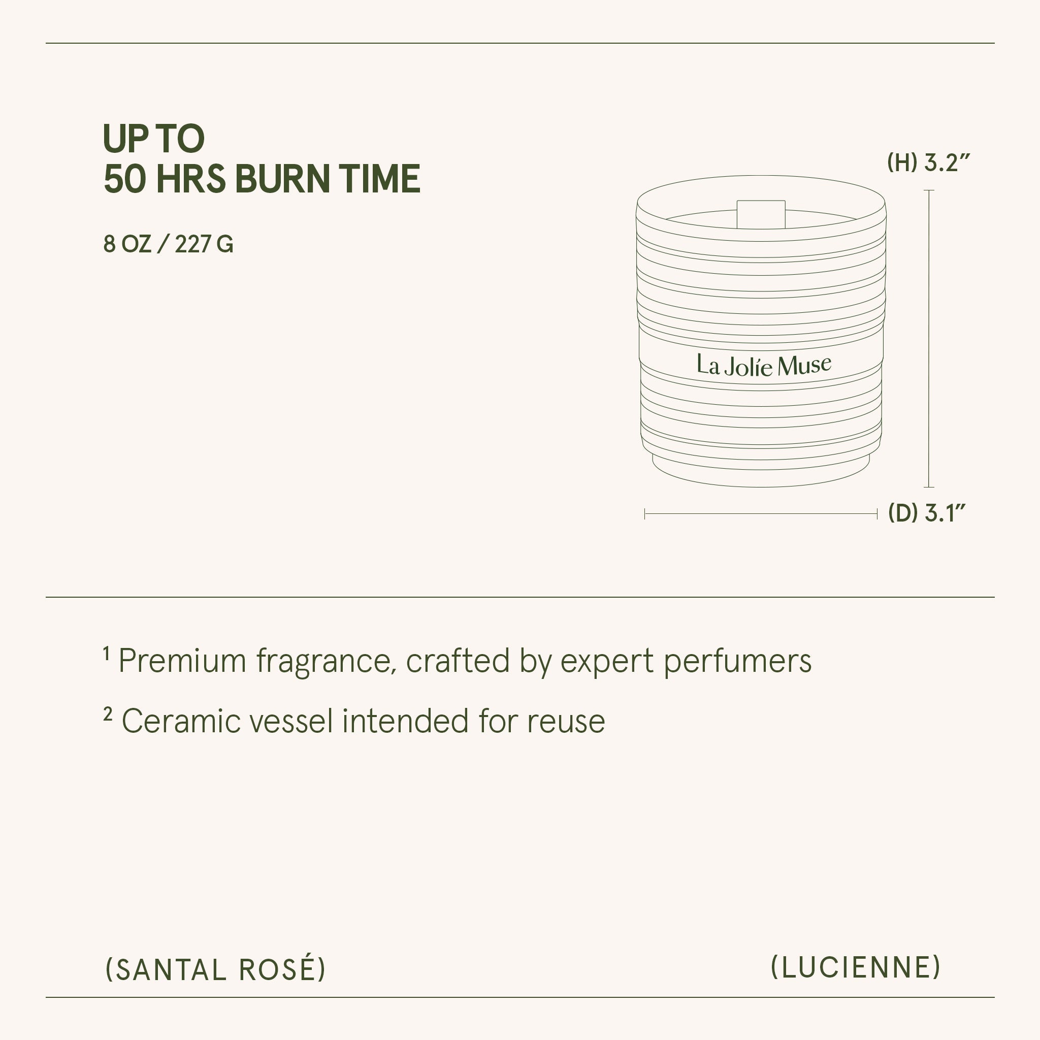 Product view 8 - Lucienne - Santal Rosé Candle - LA JOLIE MUSE