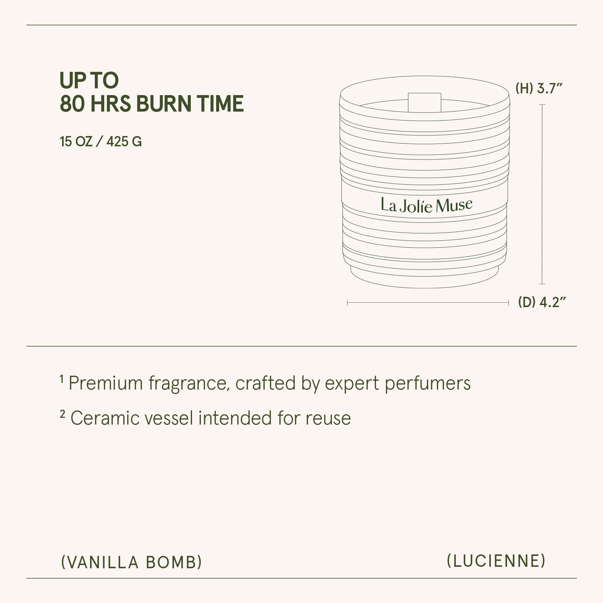 Product view 16 - Lucienne - Vanilla Bomb Candle - LA JOLIE MUSE