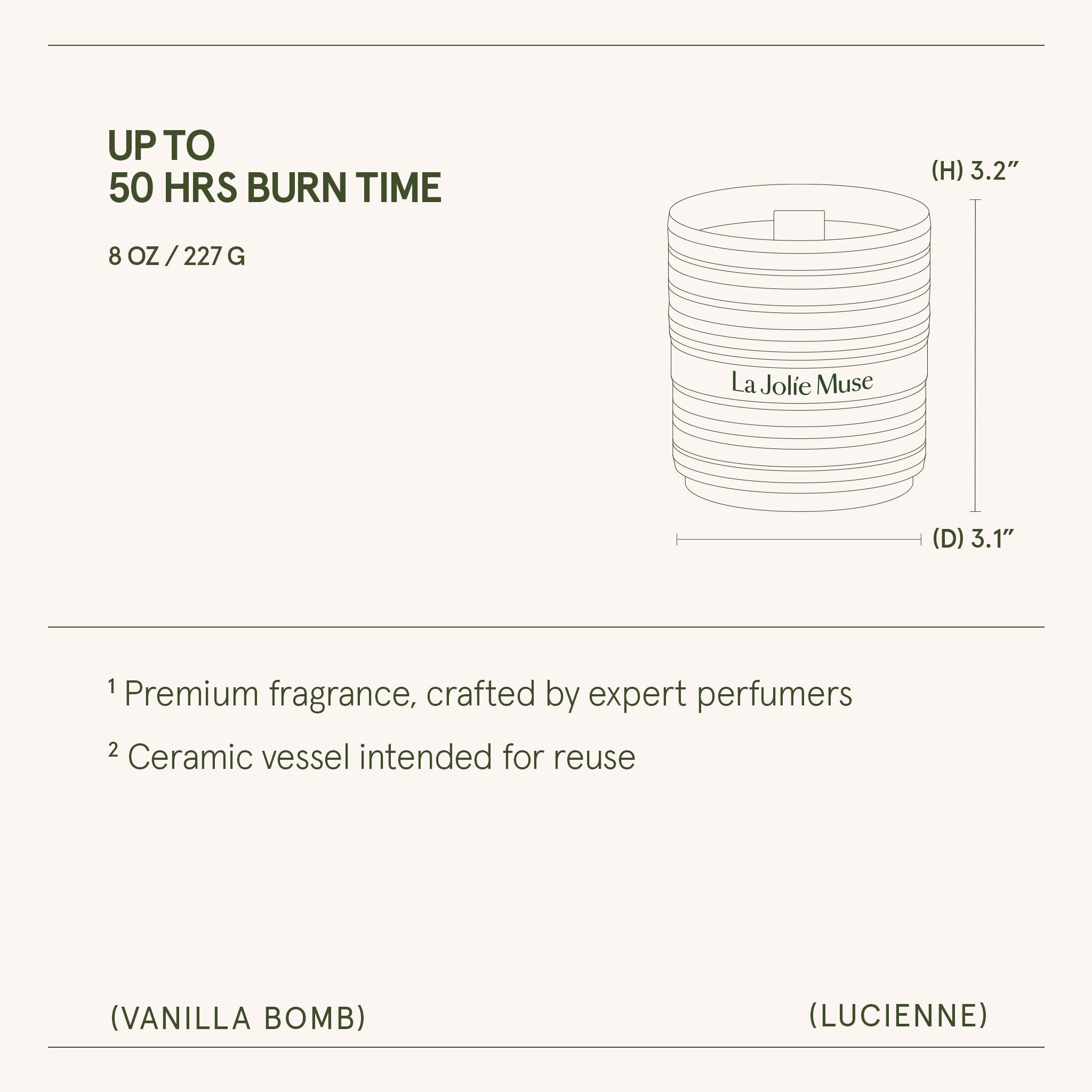 Product view 8 - Lucienne - Vanilla Bomb Candle - LA JOLIE MUSE