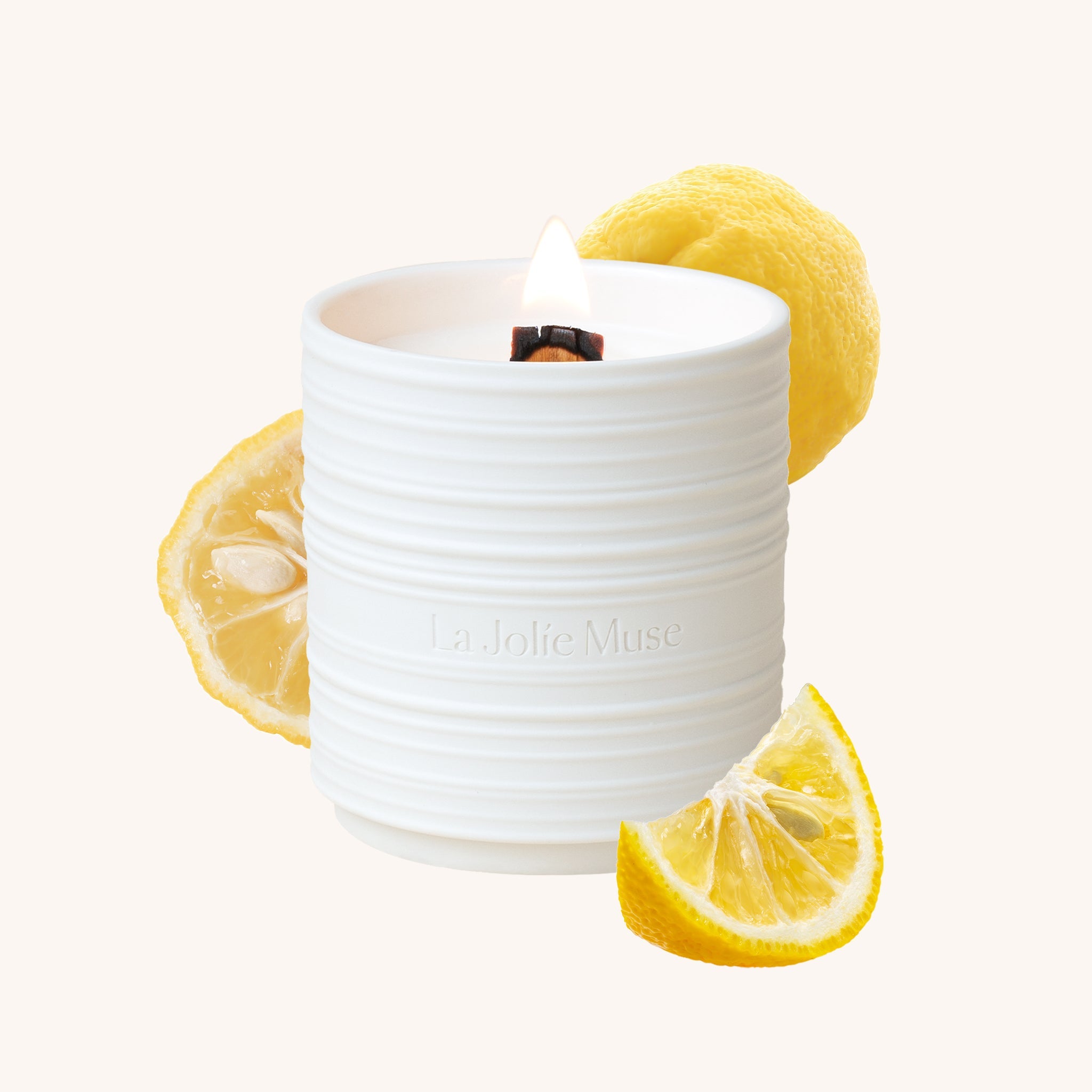 Close-up detail showing quality craftsmanship and materials - Lucienne - Yuzu & Neroli Blossom Candle