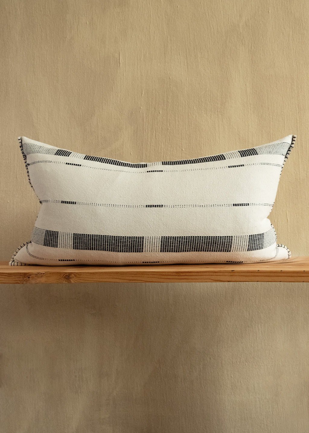 Close-up detail showing quality craftsmanship and materials - Fulcrum Onyx Oversized Cotton Lumbar Pillow