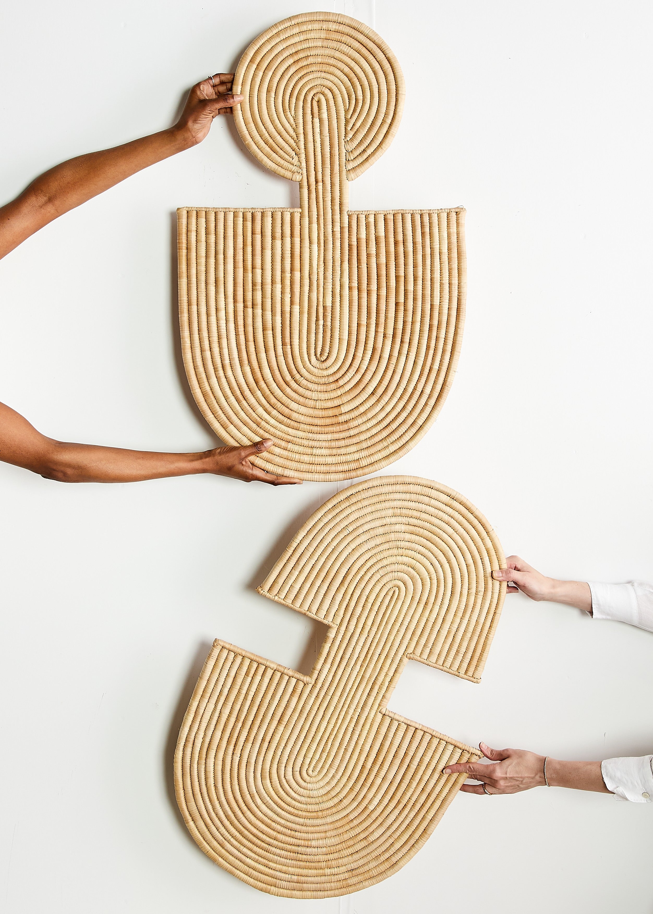 Close-up detail showing quality craftsmanship and materials - Maravi Natural Palm Leaves Woven Wall Art