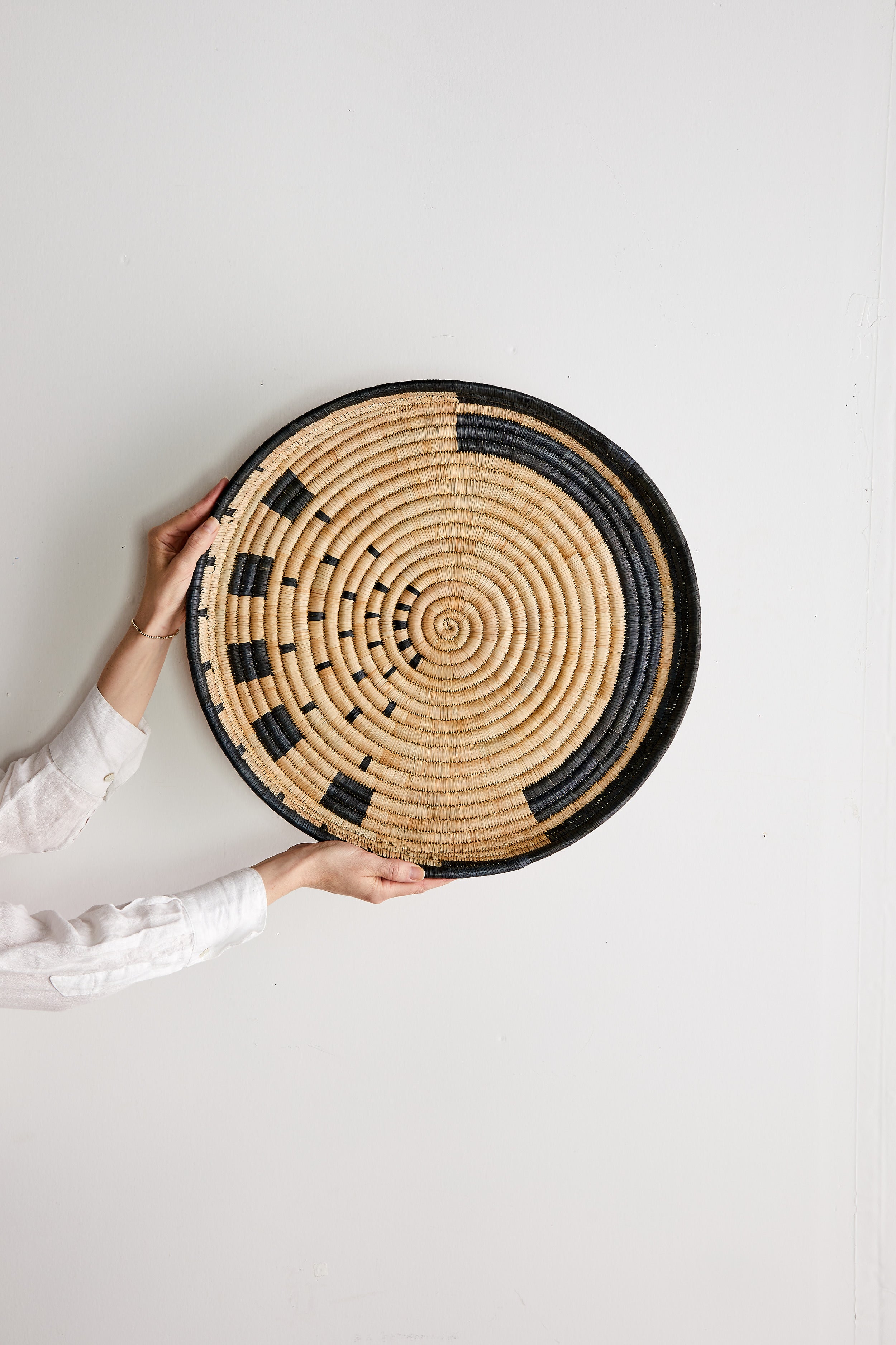 Close-up detail showing quality craftsmanship and materials - Mawa Woven Wall Disc