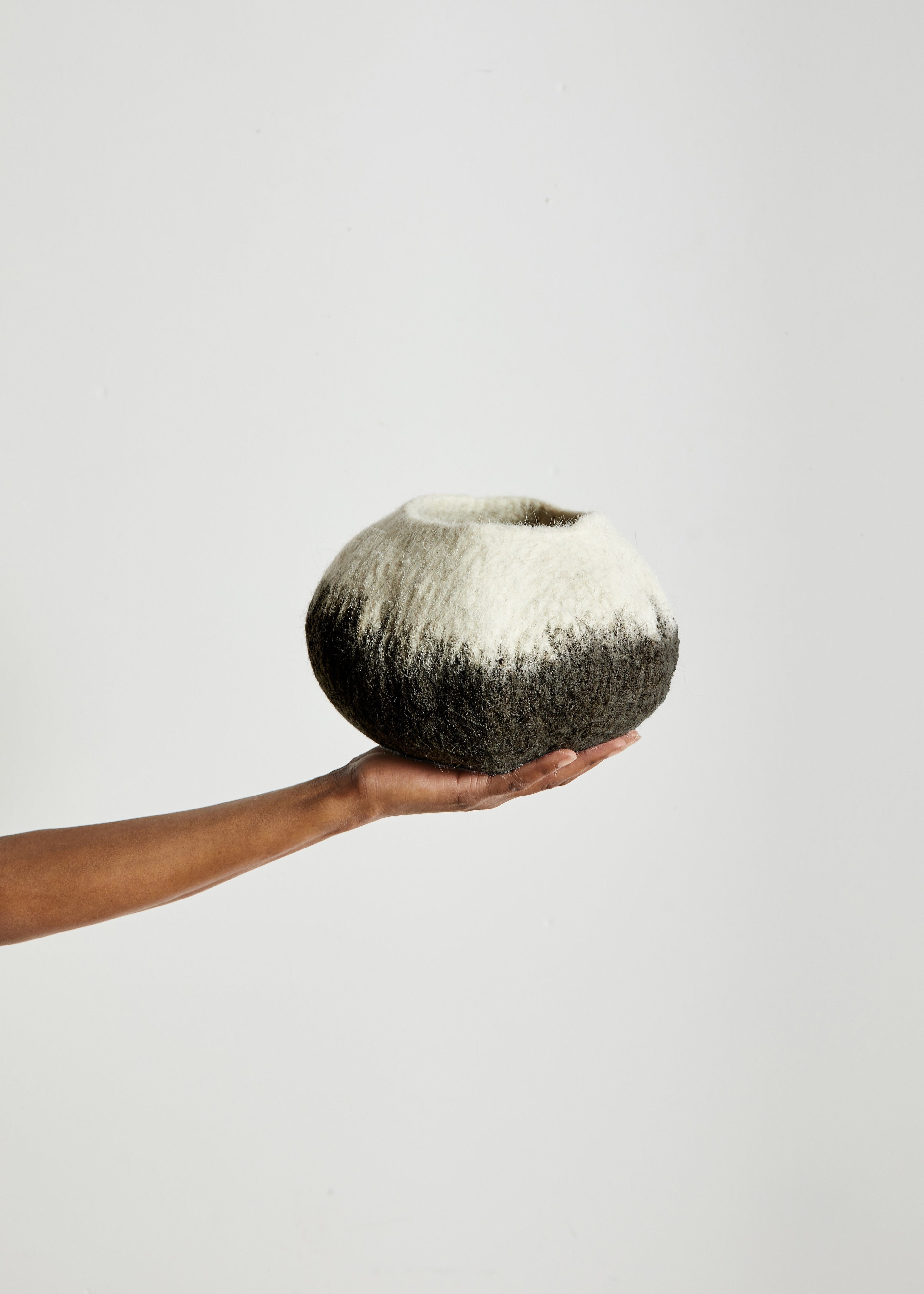 Midnight Ombre Hand-Felted Wool Decorative Ukhamba Bowl - premium quality - Kanju Interiors