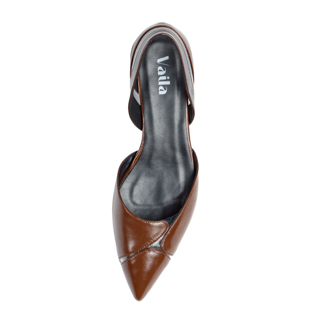 Close-up detail showing quality craftsmanship and materials - Natalia Flats Cocoa