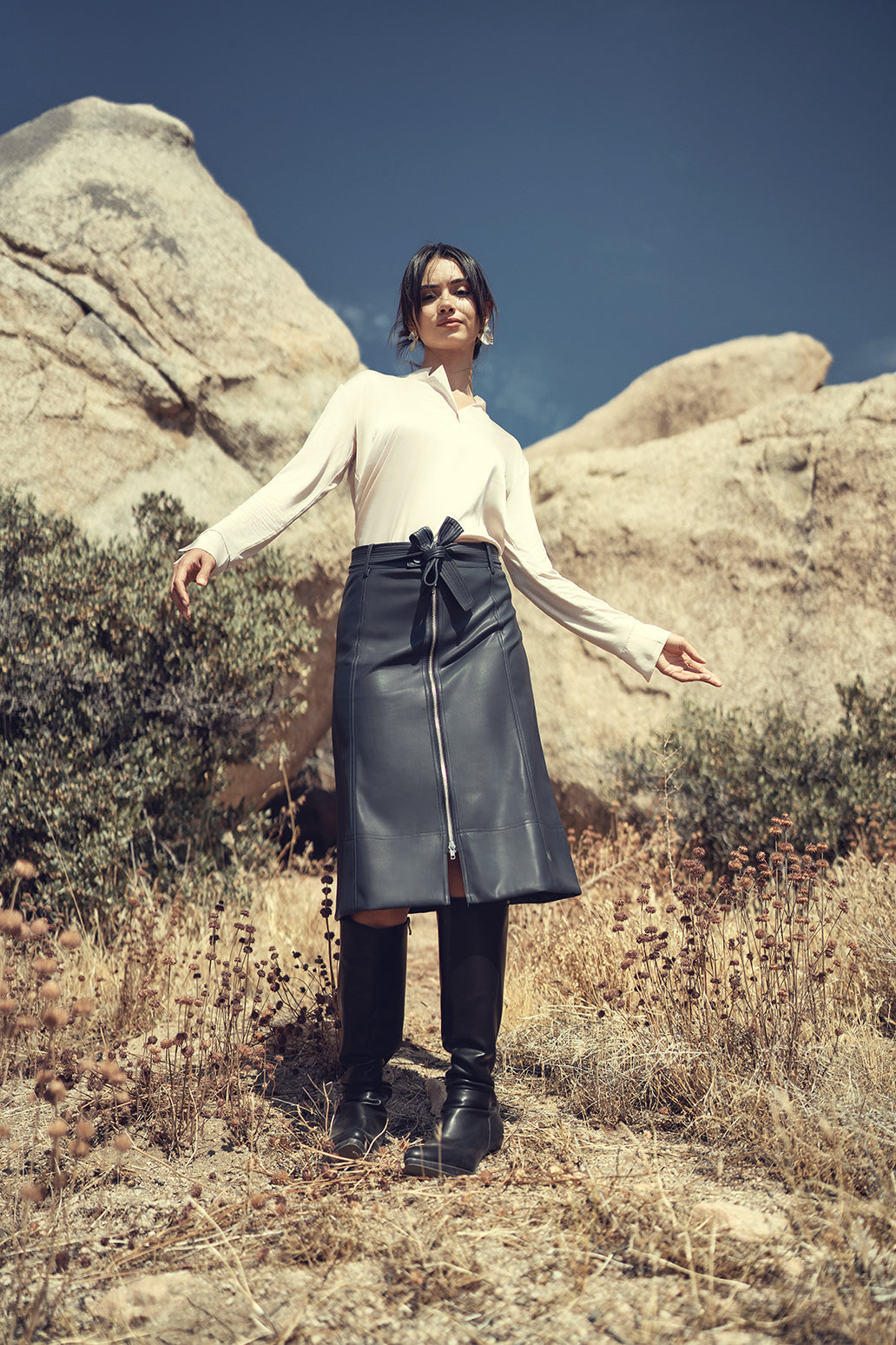 Product view 4 - profile-nyc LEATHER ZIPPER SKIRT - profile-nyc