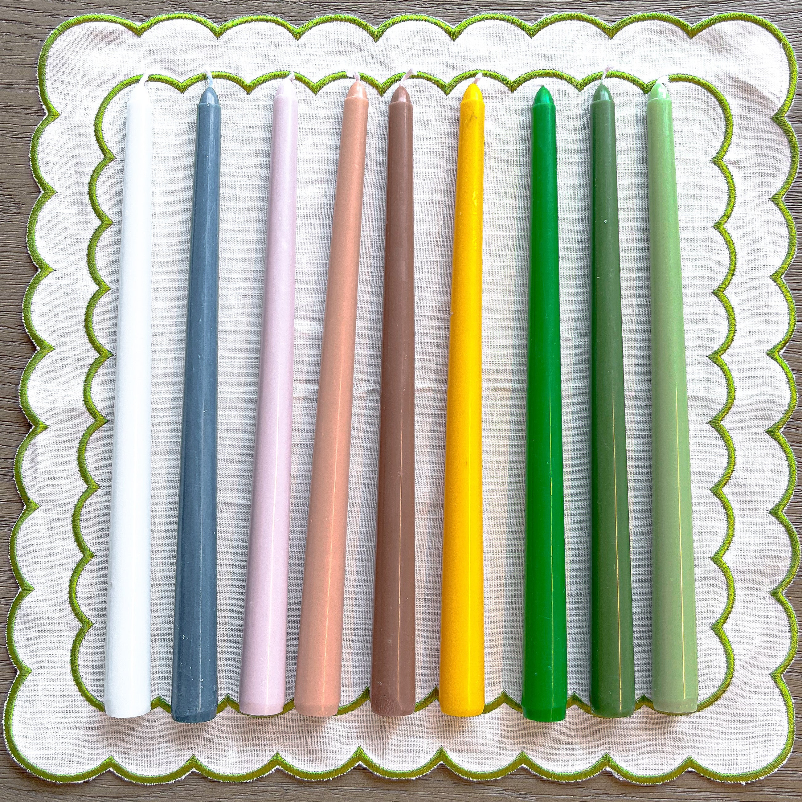 Product view 8 - Extra Tall Pine Green Taper Candle, 1 Case of 48 Packs (4 Candles per  - Ro'Table