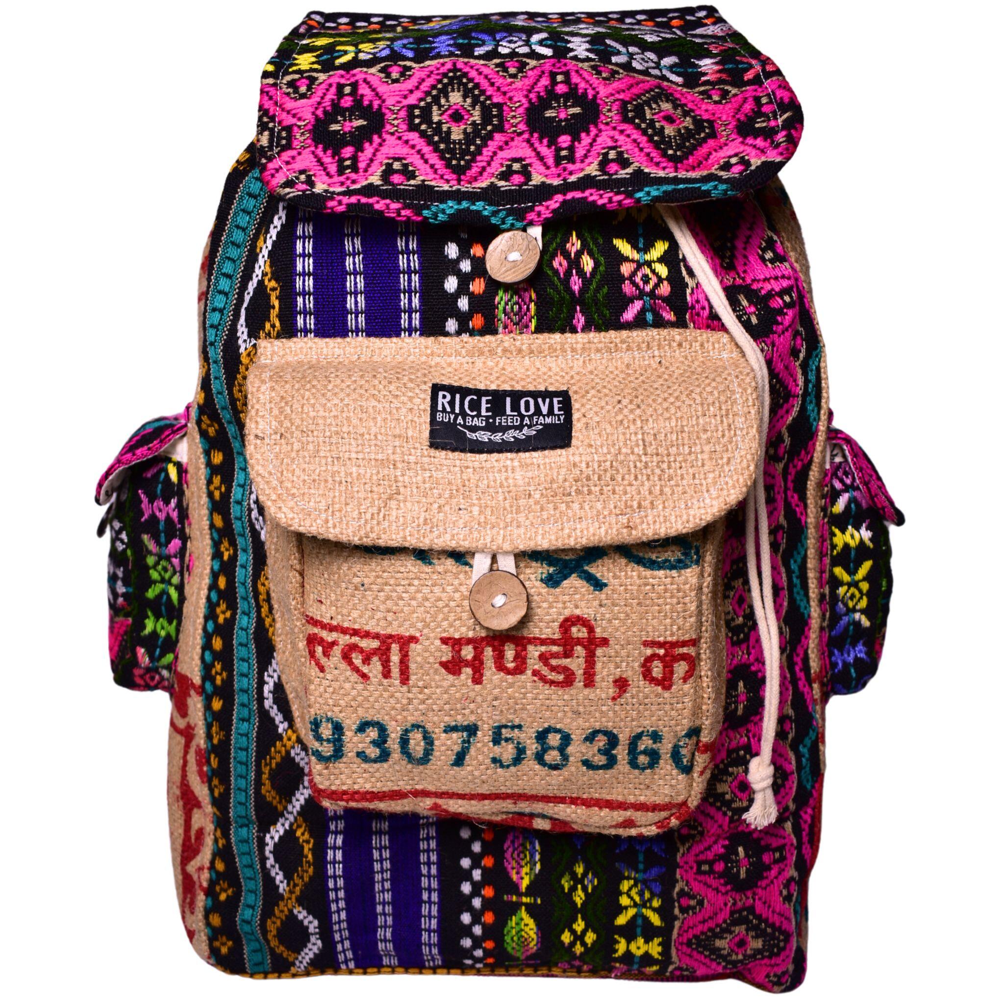 Eco-friendly travel backpack made from recycled materials - Rice Love
