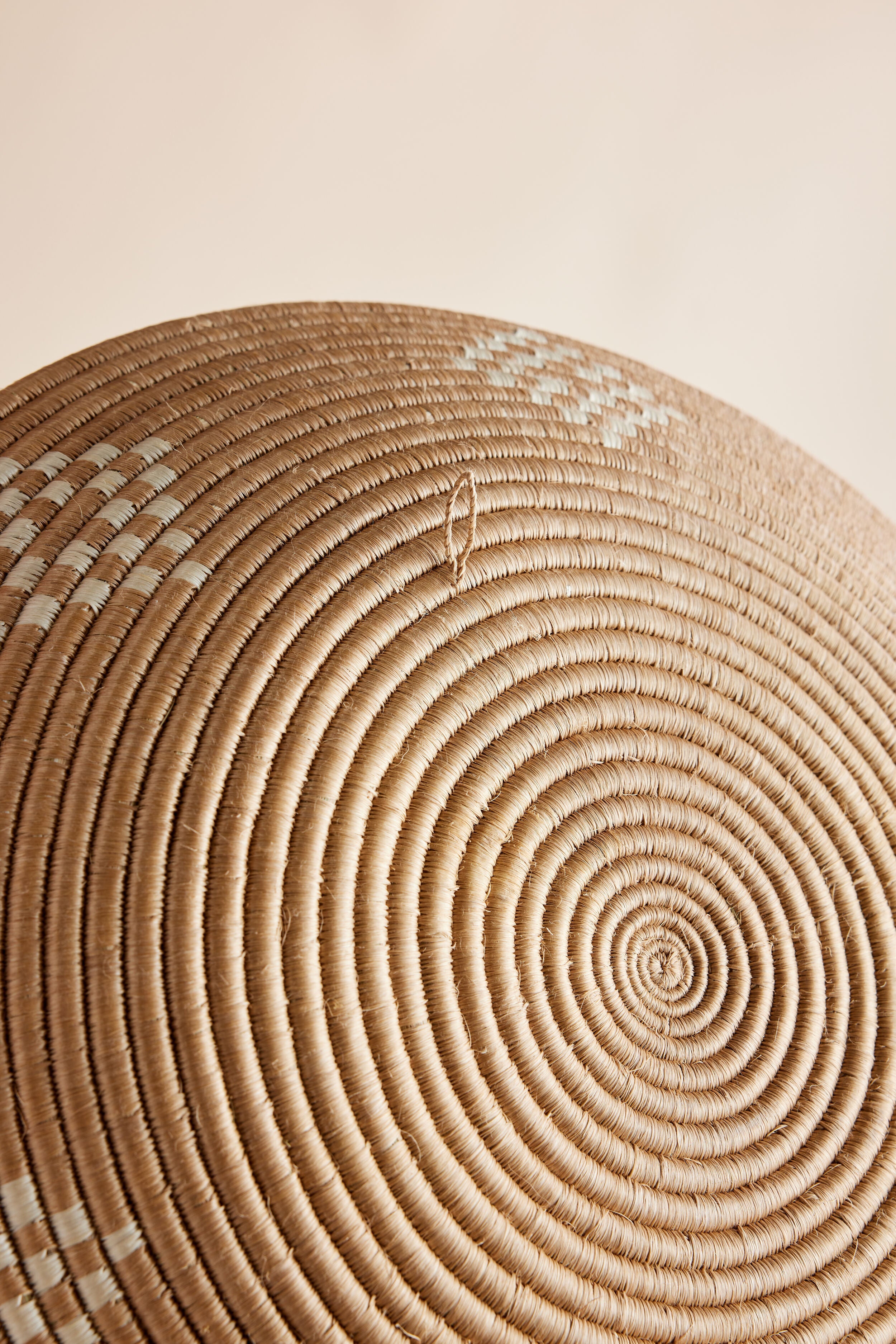 Product view 4 - Blonde Rwanda Ivory Diamond Wall Basket - Kanju Interiors
