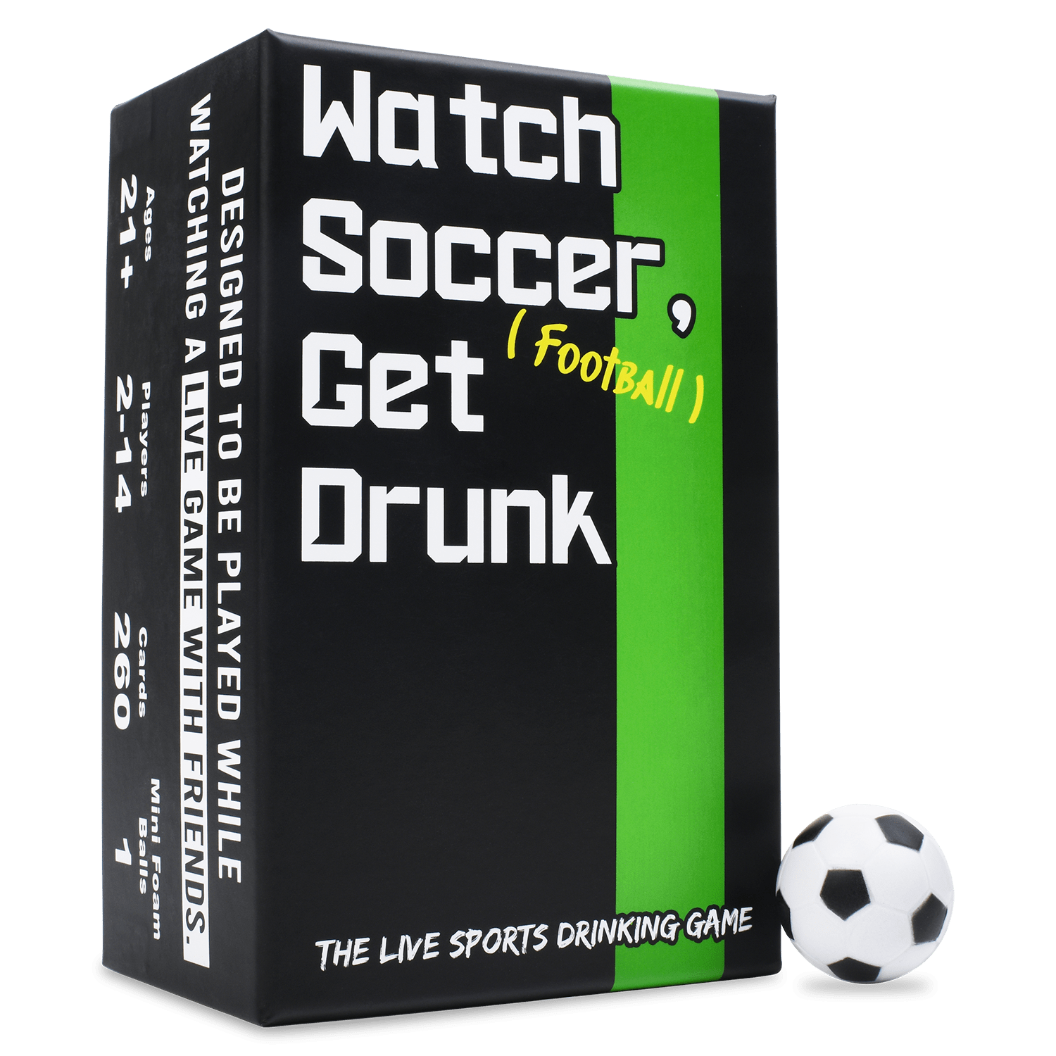 WATCH SOCCER, GET DRUNK - The Live Soccer Drinking Game - premium quality - Falling Whale Games