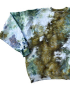Lifestyle photo showing ICE DYED 90/10 SWEATSHIRT Tree Moss in use - Keep Company