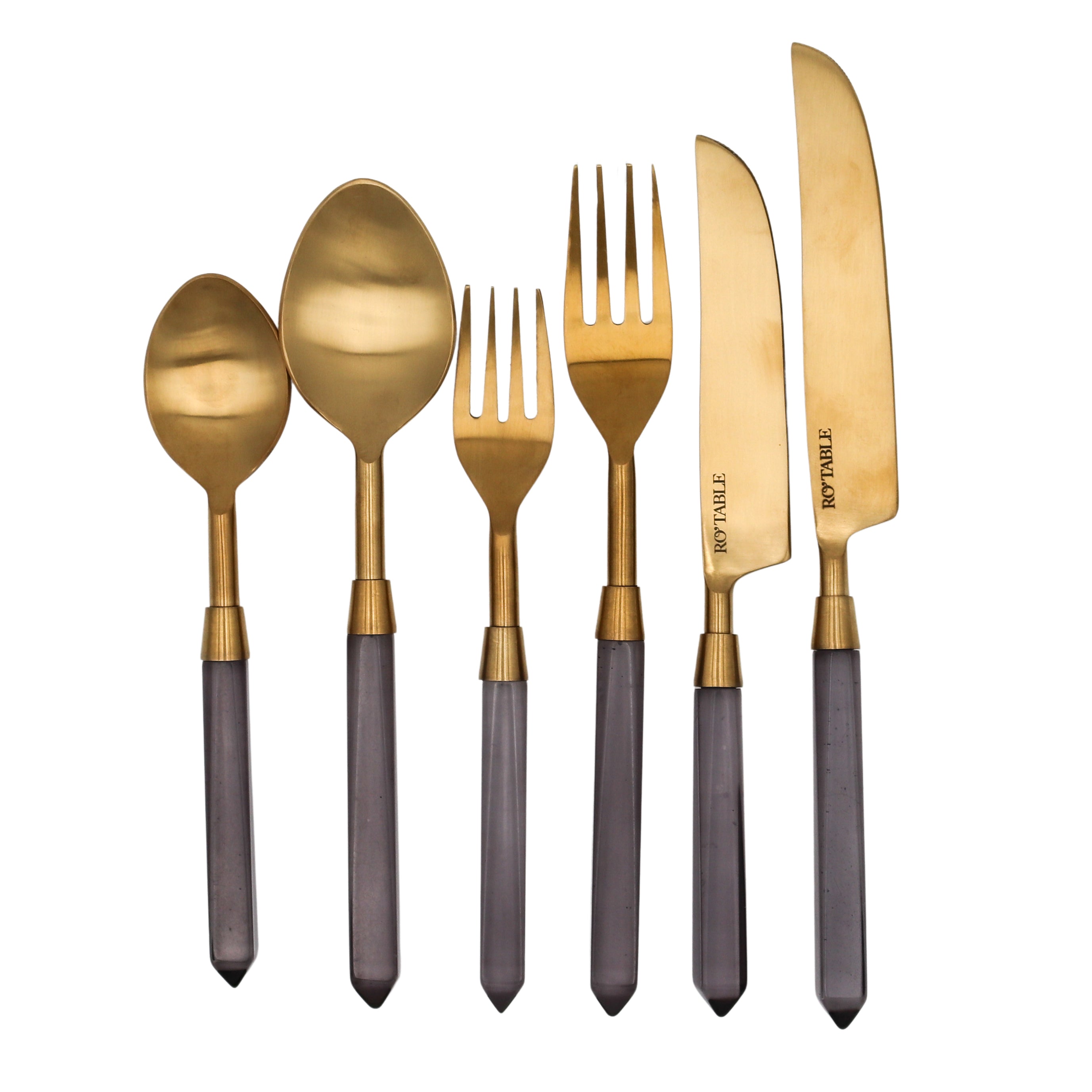 24pc Set Midnight Slate Cutlery - 6 Piece - Set of 4 - premium quality - Ro'Table