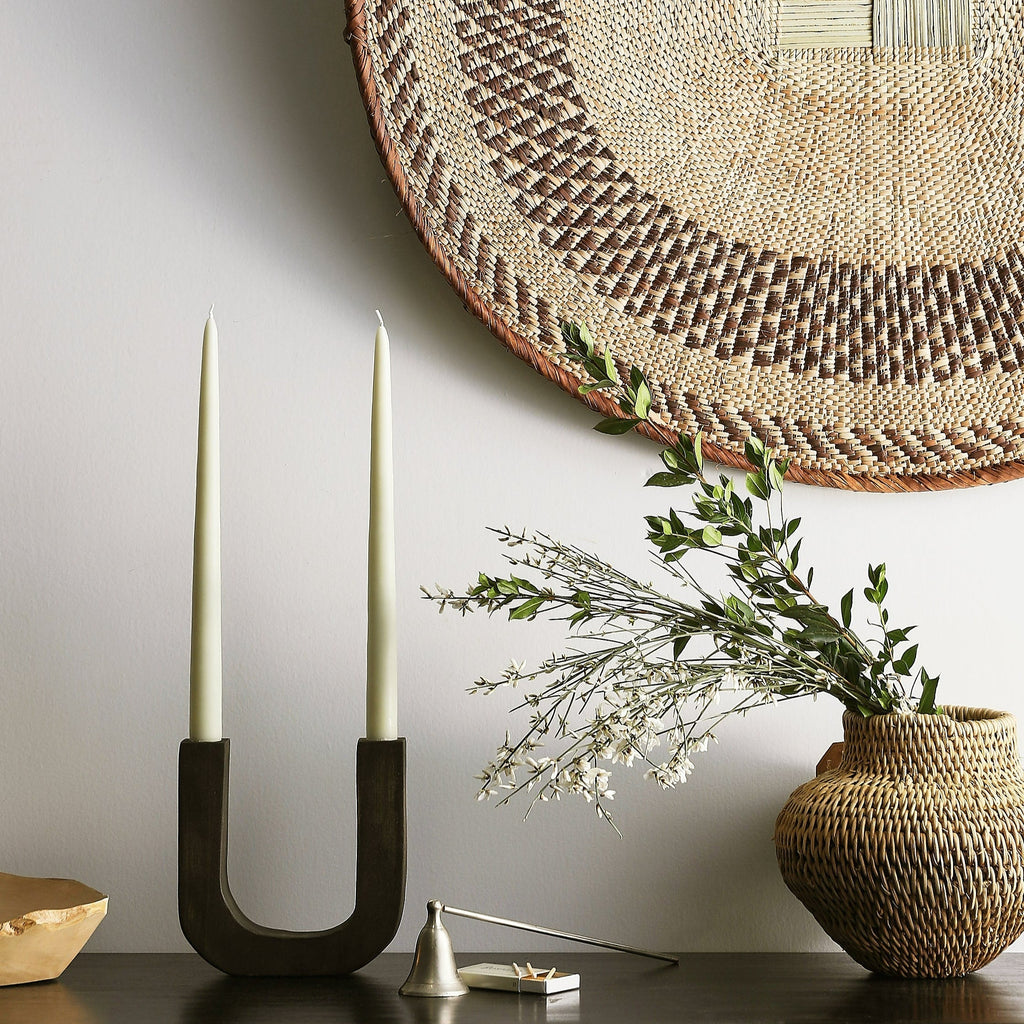 Product view 6 - U-Shaped Wooden Double Taper Candlestick Holder - Kanju Interiors