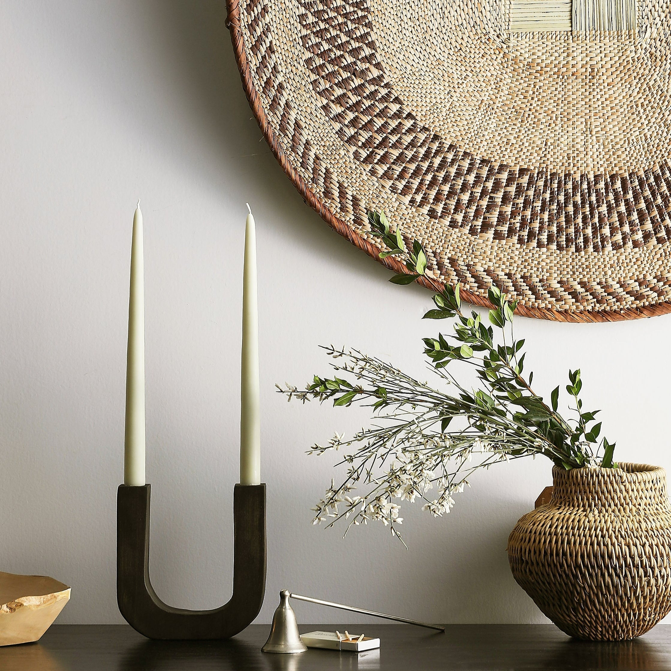 Product view 6 - U-Shaped Wooden Double Taper Candlestick Holder - Kanju Interiors