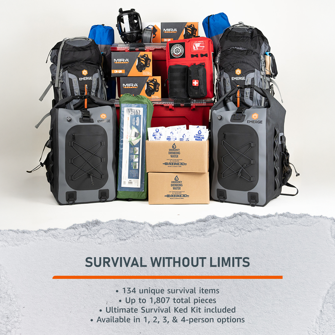 Lifestyle photo showing Ultimate Left Handed Survival Kit in use - Emerge Survival
