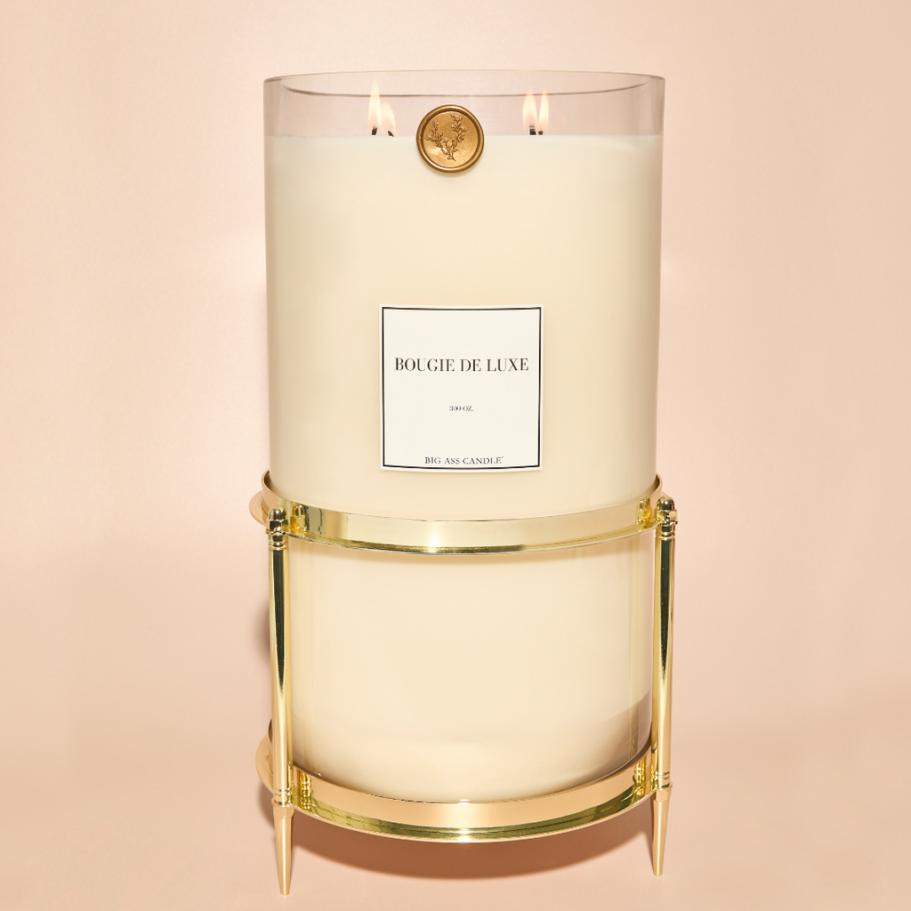Lifestyle photo showing Big Ass Candle Holder in use - Big Ass Luxuries