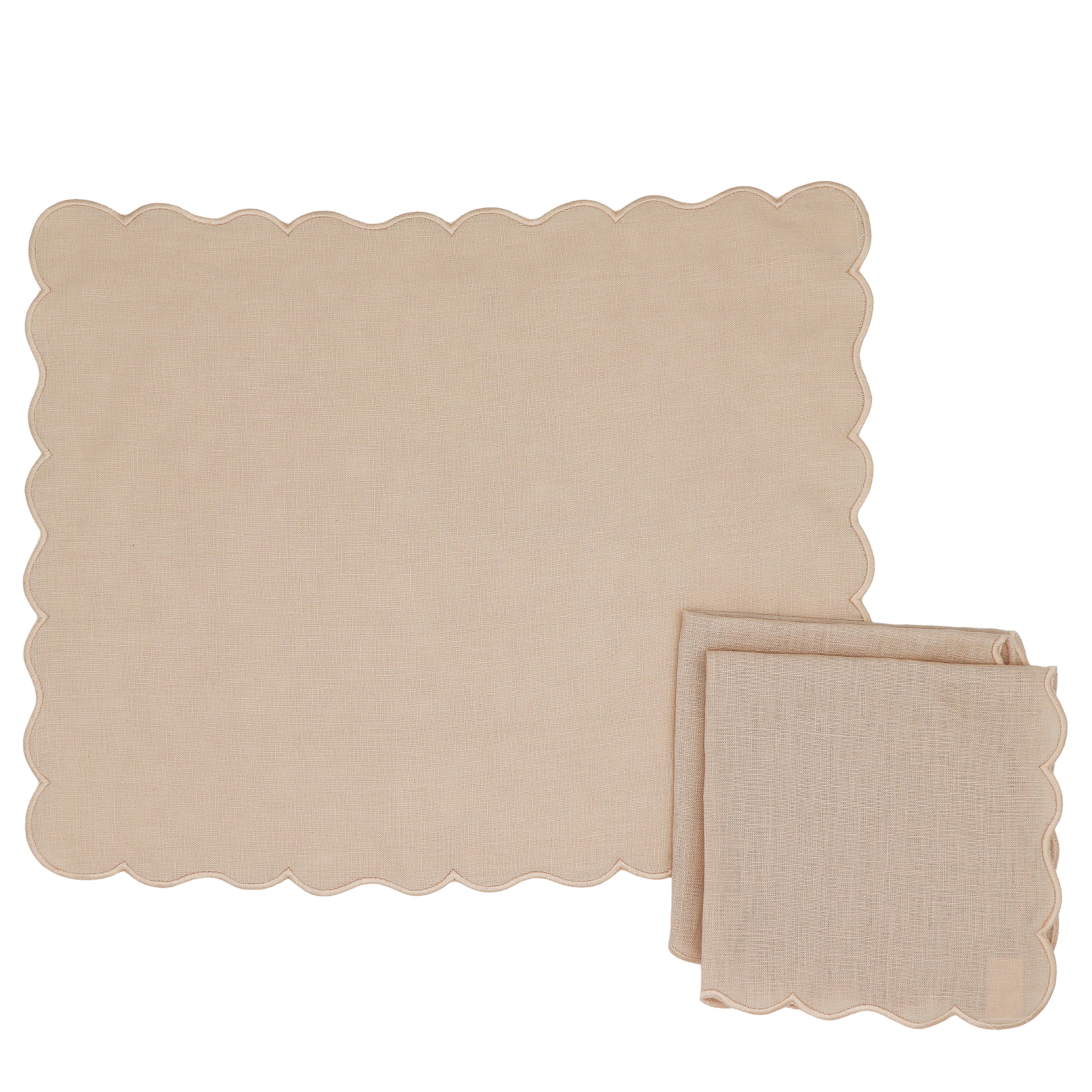 Close-up detail showing quality craftsmanship and materials - Vanilla Swirl Napkin - Set of 4
