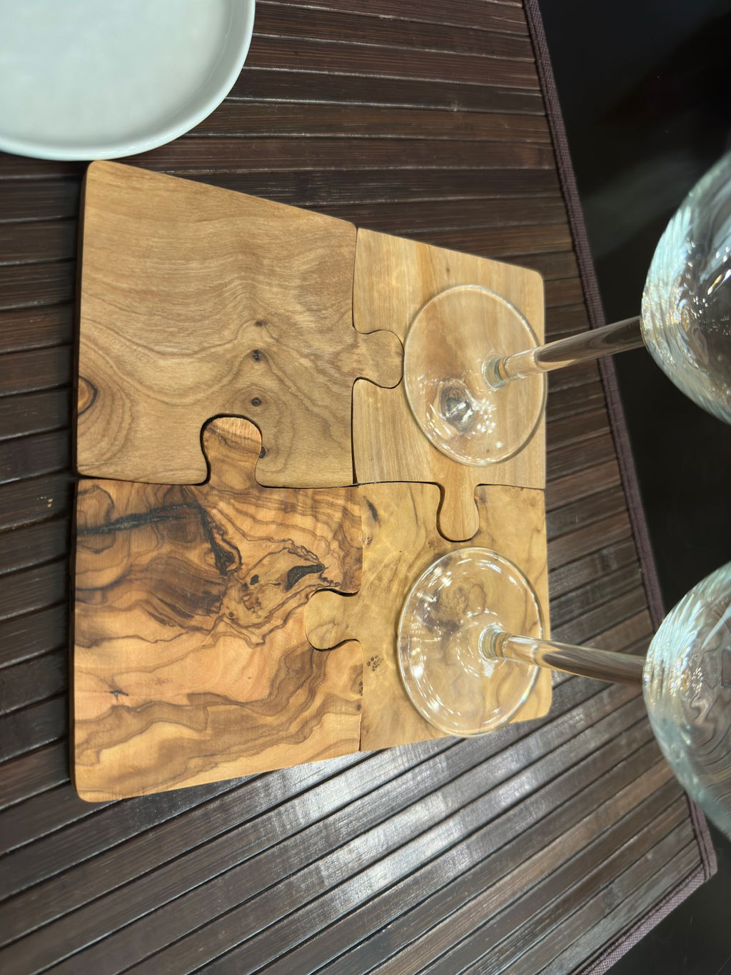 Product view 8 - Olive Wood Coaster Puzzle 4-Pcs Set. - Choixe