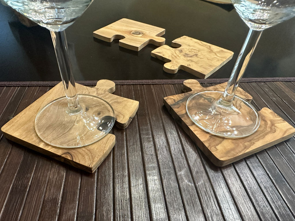 Product view 10 - Olive Wood Coaster Puzzle 4-Pcs Set. - Choixe