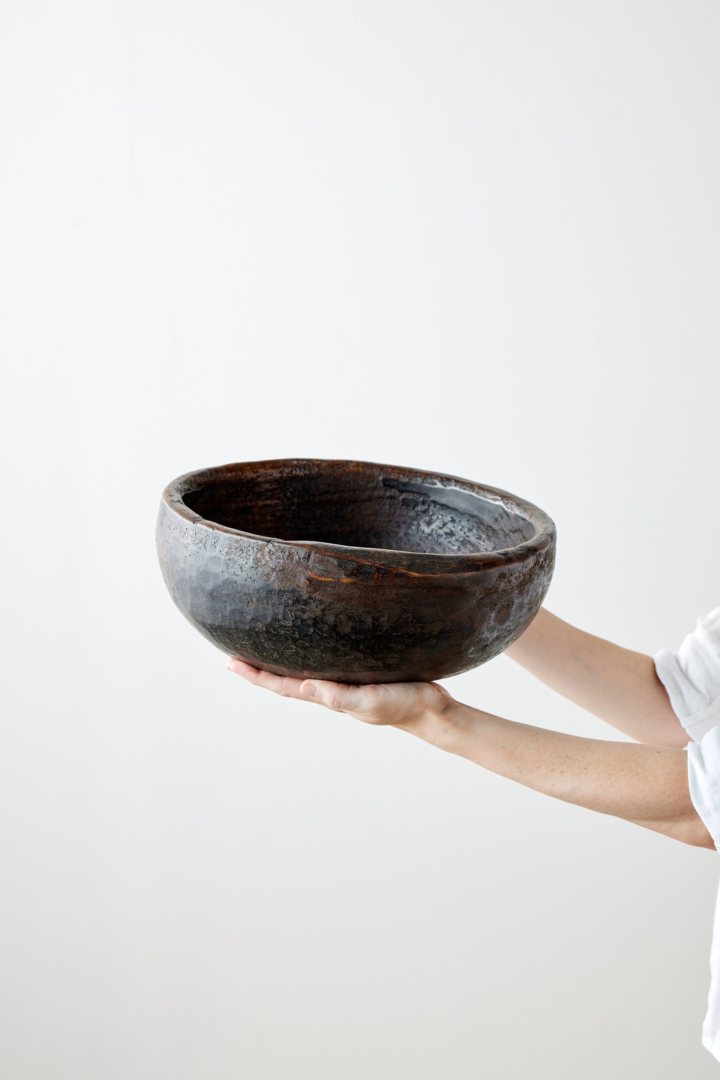 Product view 4 - Vintage Iroko Wood Bowl - Kanju Interiors